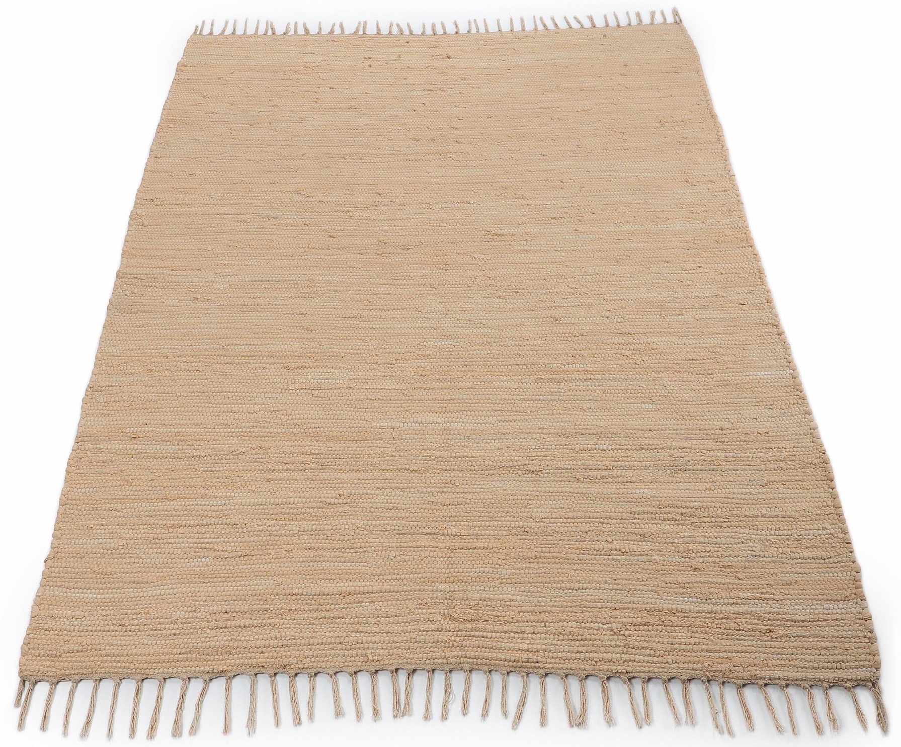 carpetfine Teppich »Kelim Chindi uni«, rechteckig, 5 mm Höhe, Wendeteppich, günstig online kaufen