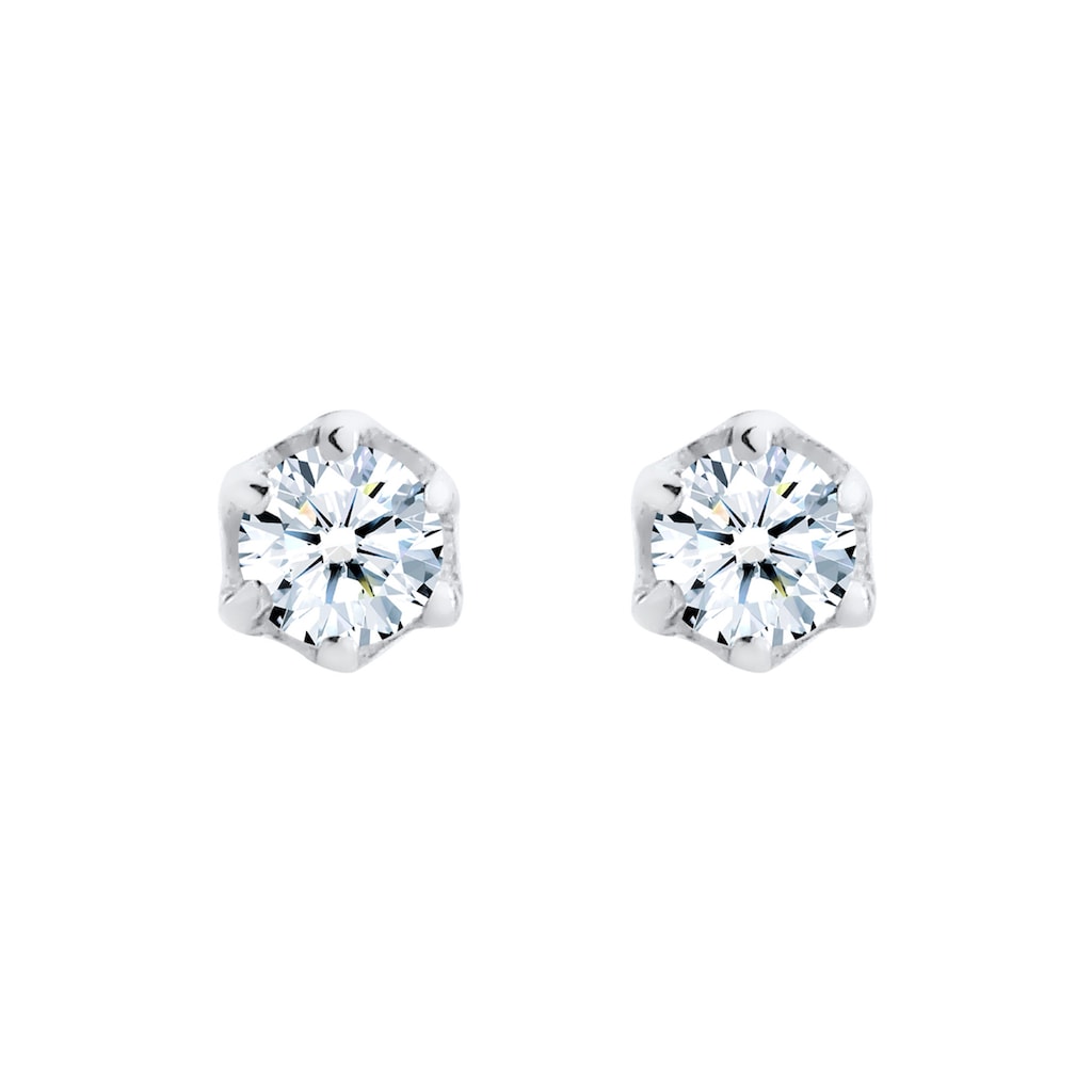 Elli DIAMONDS Paar Ohrstecker »Stecker Diamant 0.06 ct. Solitär 925 Silber«