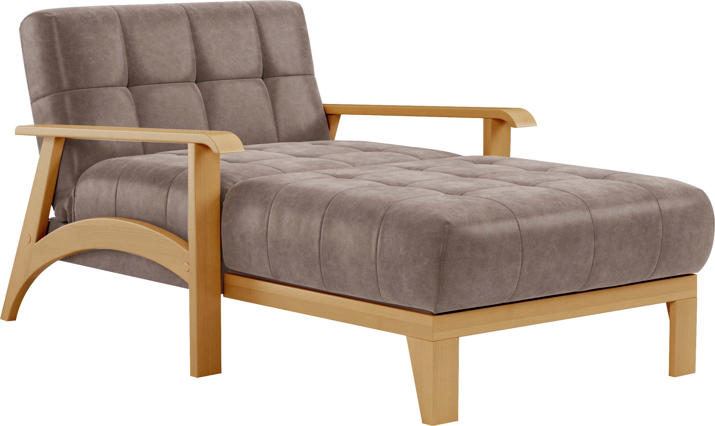 sit&more Recamiere »Billund«, Armlehnen aus eichefarbigem Buchenholz, verschiedene Bezüge und Farben