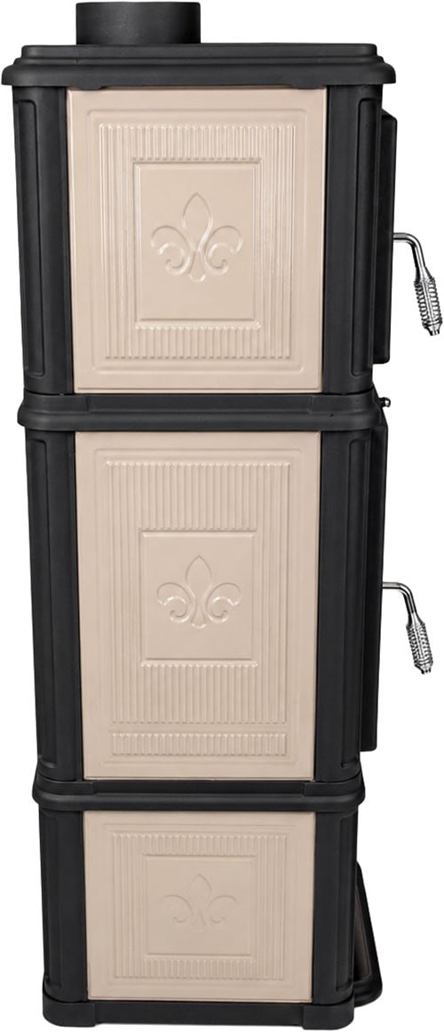 Hanseatic Kaminofen »Minerva, Gussofen mit Backofen und Beige emaillierten Seiten« Großer Feuerraum
