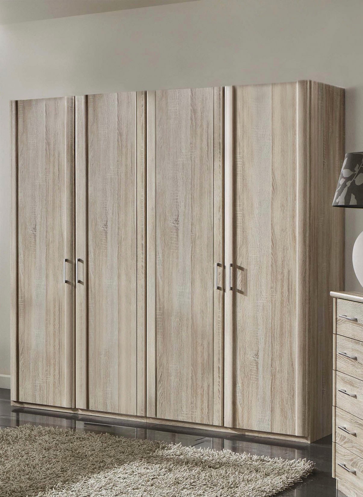 Kleiderschrank WIEMANN "Meran", beige (eiche, sägerau), B:197,3cm H:216cm T:58cm