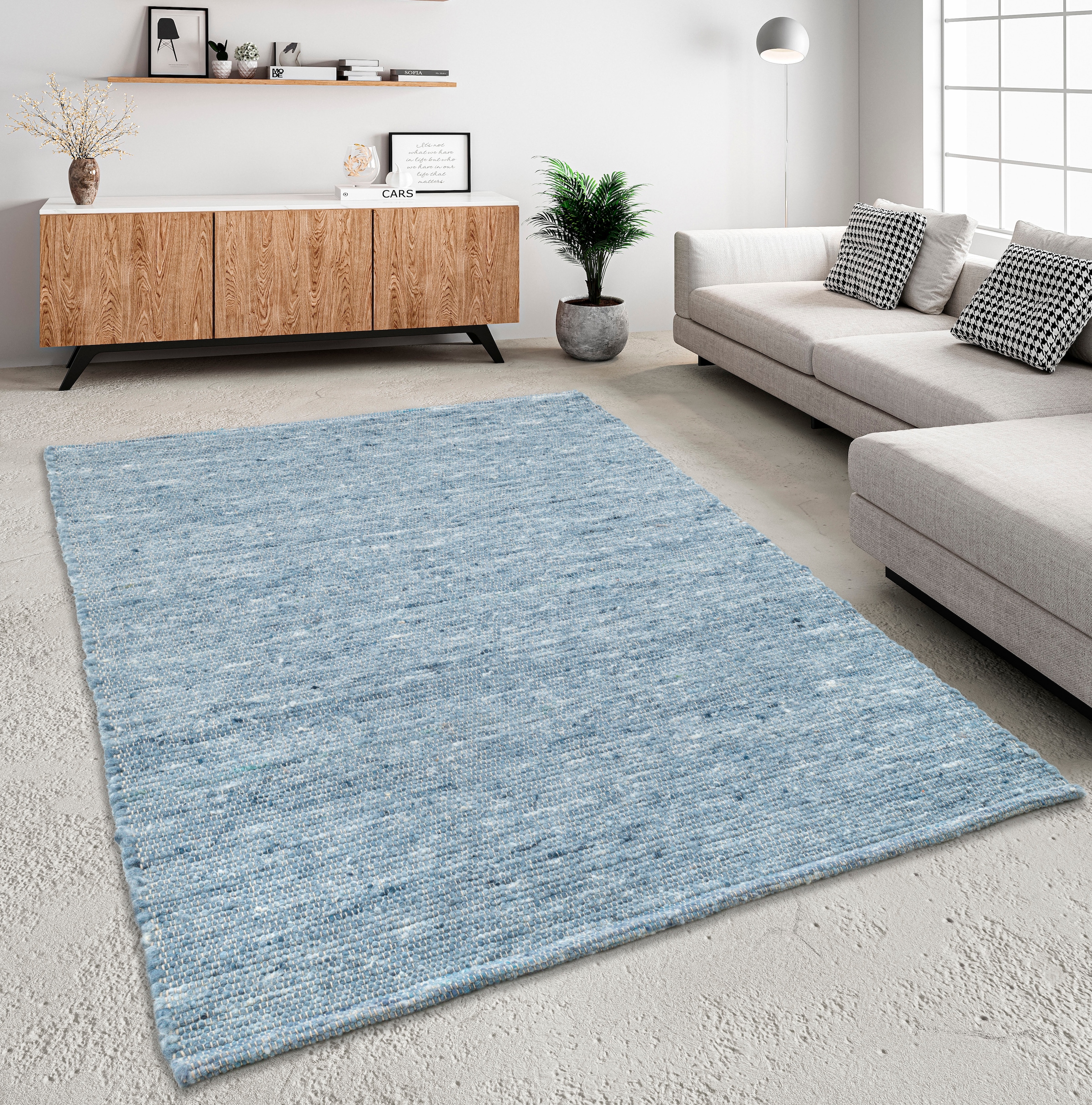 THEKO Wollteppich »Alm Freude« rechteckig 12 mm Höhe Handweb Teppich, reine Wolle, meliert, handgewebt, Wendeteppich