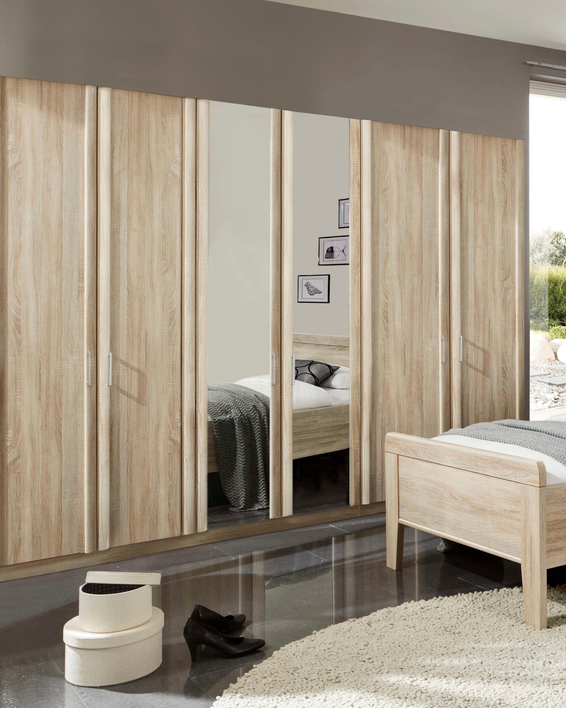 Kleiderschrank WIEMANN "Meran", beige (eiche, sägerau), B:295,2cm H:196cm T:58cm