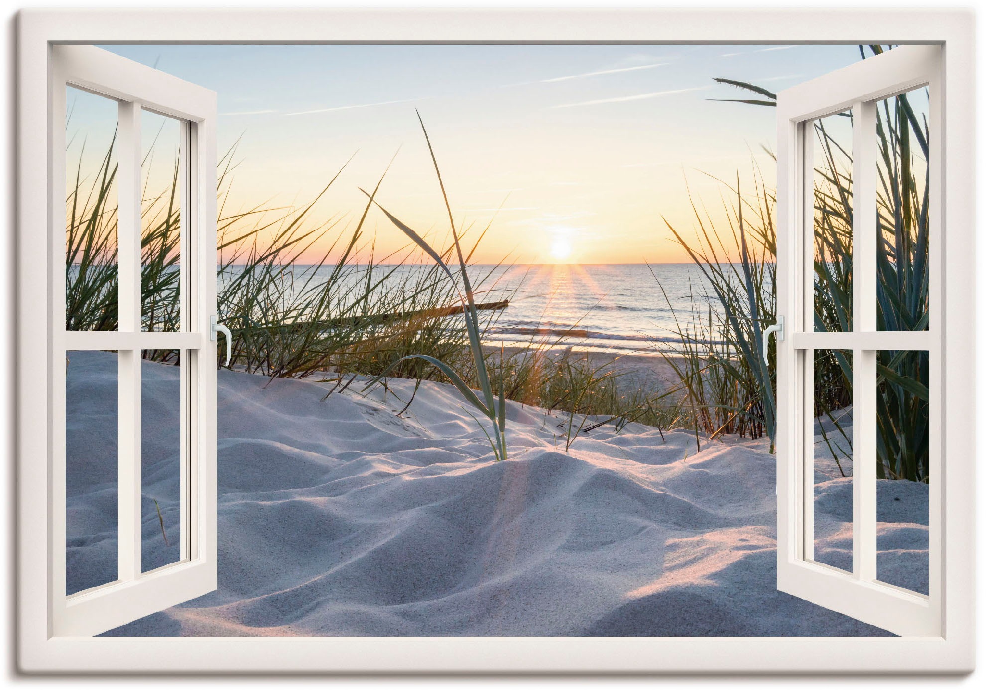 Artland Wandbild »Ostseestrand durchs Fenster« Meer Bilder 1 Stk. tlg. als günstig online kaufen