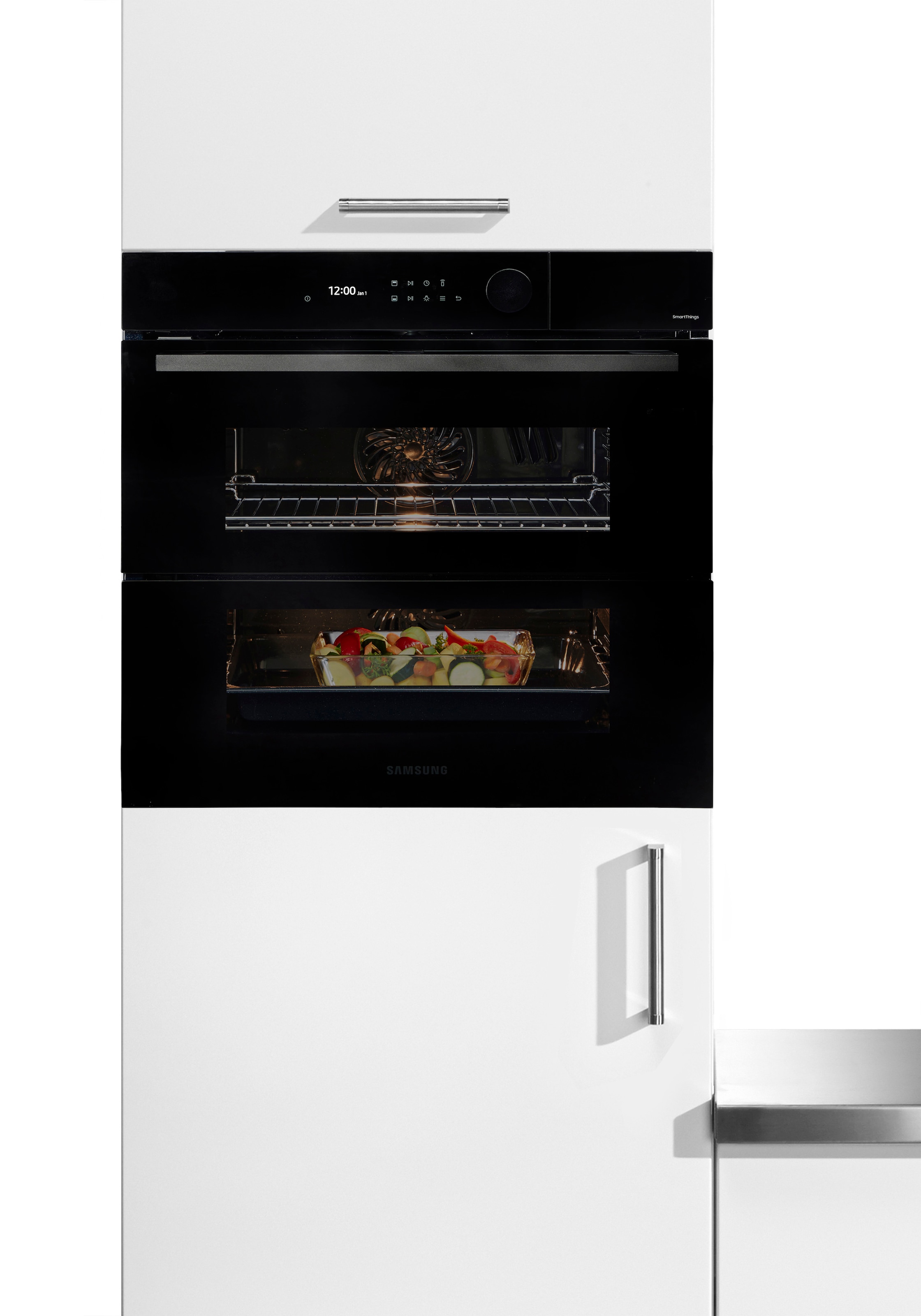 Samsung Pyrolyse Backofen Serie 5 »NV7B5775XDK«, mit 1-fach-Teleskopauszug, Pyrolyse-Selbstreinigung, Dual Cook Flex – Ein Ofen. Zwei Garräume. Flexible Tür.
