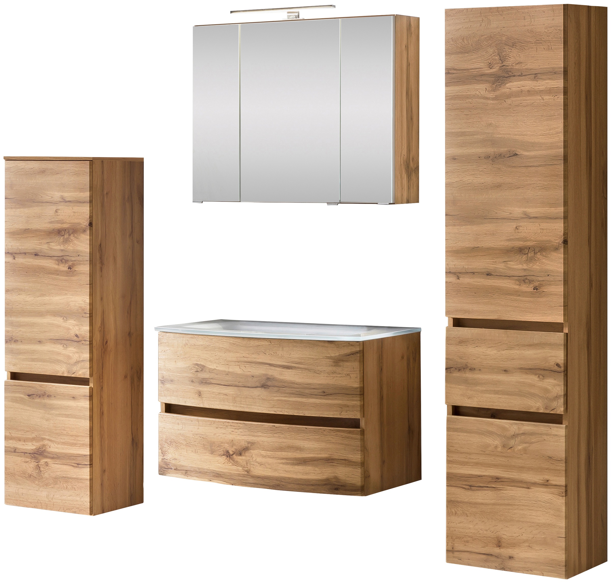 welltime Badezimmer-Set "Kaunas", (Set, 4 St.), Waschtisch-Set (Breite 80 c günstig online kaufen