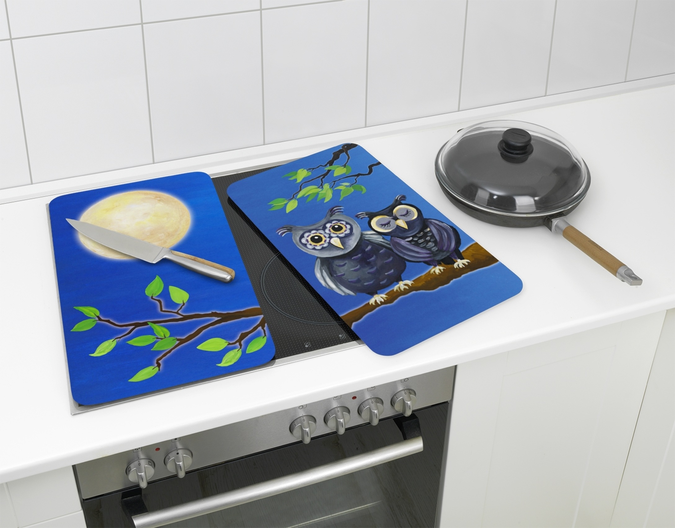 WENKO Herd-Abdeckplatte »Universal Modell Eule«, (Set, 2 tlg.), Herdabdecku günstig online kaufen