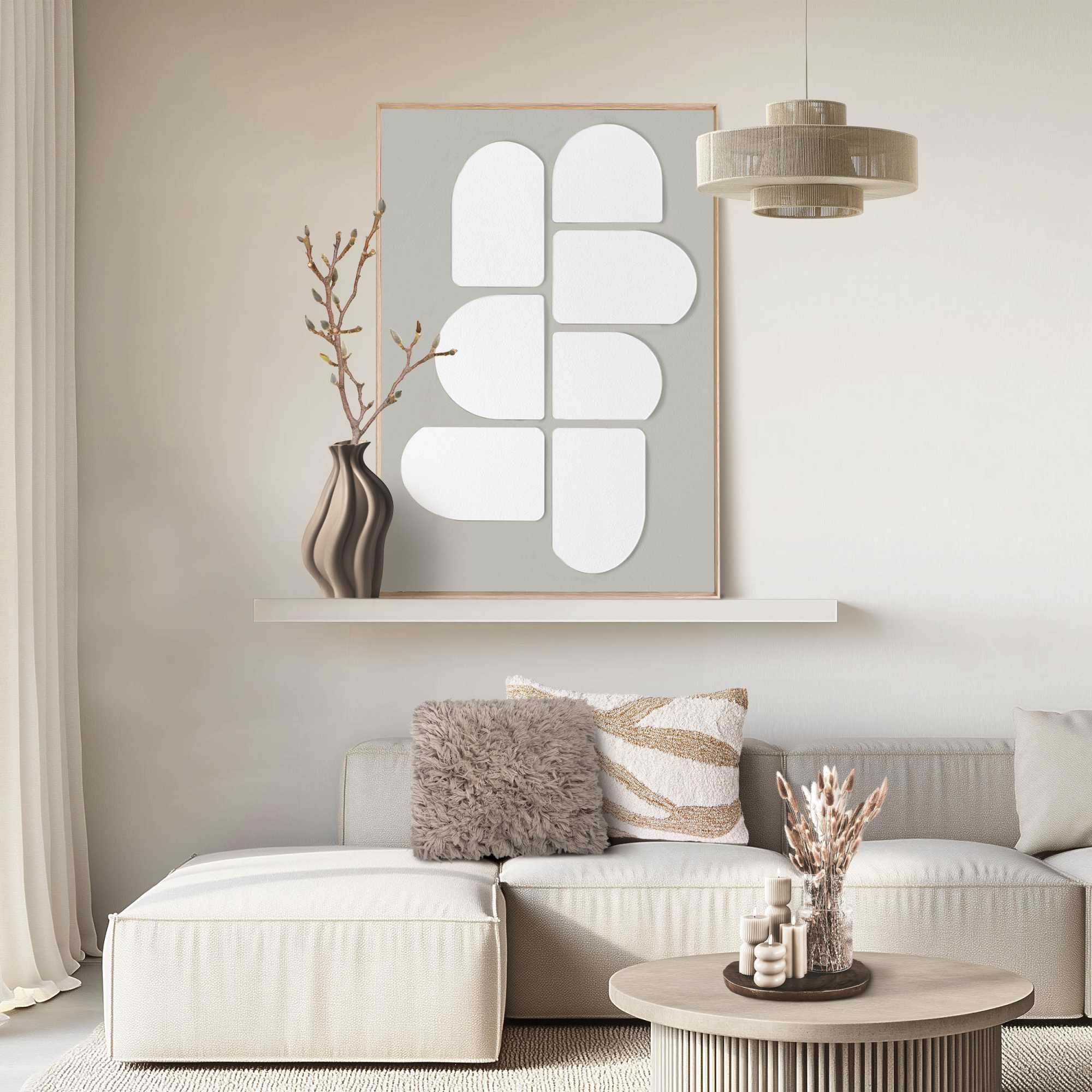 Reinders! Wandbild »Abstract lichtgrijs met wit« Home Office - Weiß - MDF - günstig online kaufen