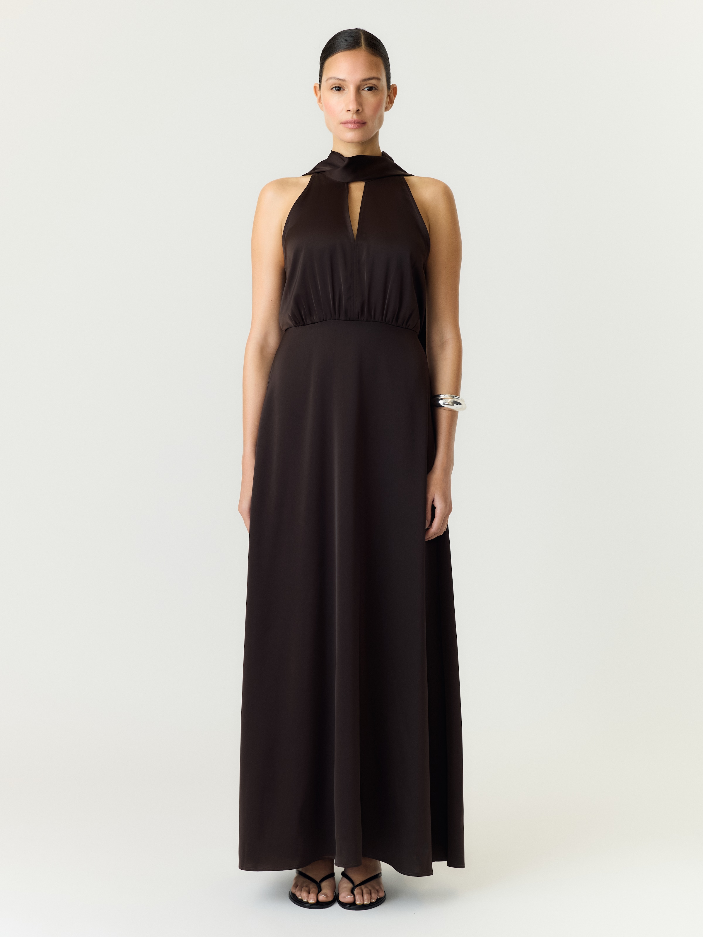 Y.A.S Maxikleid »YASTHEA SL MAXI DRESS S. NOOS« Materialmix, regular fit