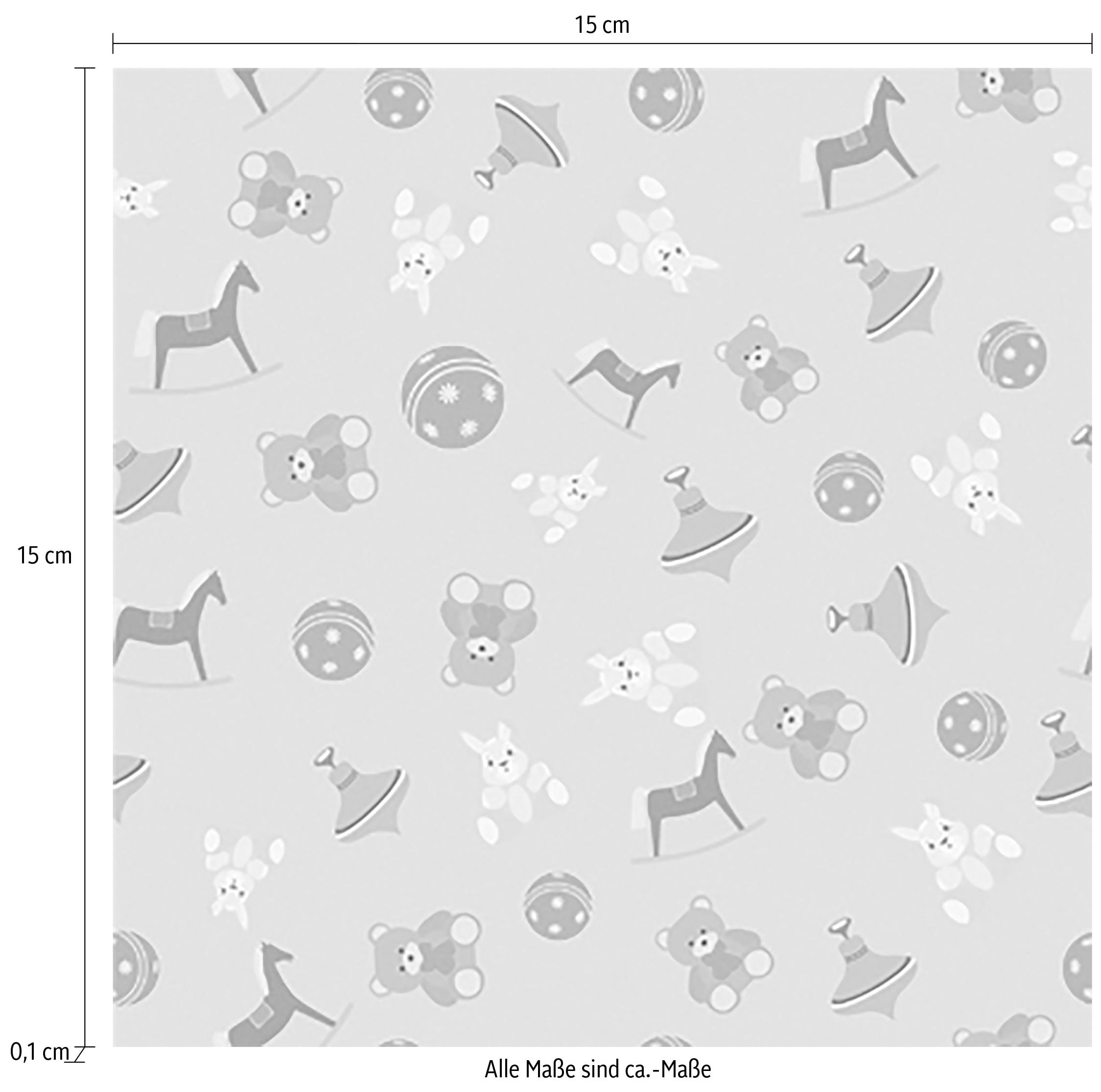 queence Fliesenaufkleber »Schaukelpferd und Teddybären«, Stickerfliesen, selbstklebend, Sticker, 12er Set