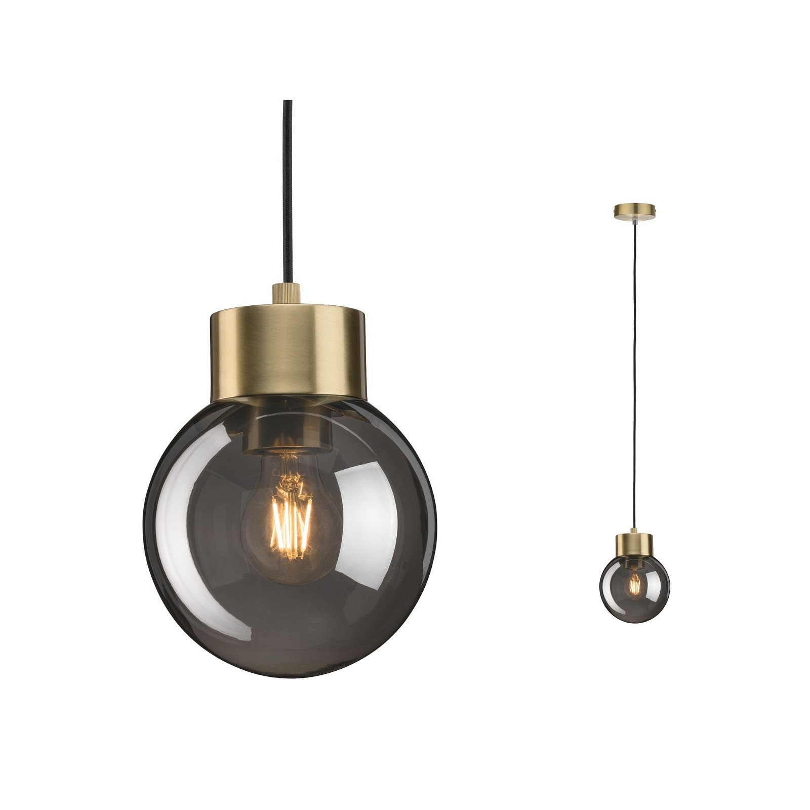 Paulmann Pendelleuchte »Neordic Linja max. 1x20W Rauchglas/Messig gebürstet 230V«, 1 flammig, Leuchtmittel E27 | ohne Leuchtmittel, E27, Spiegel