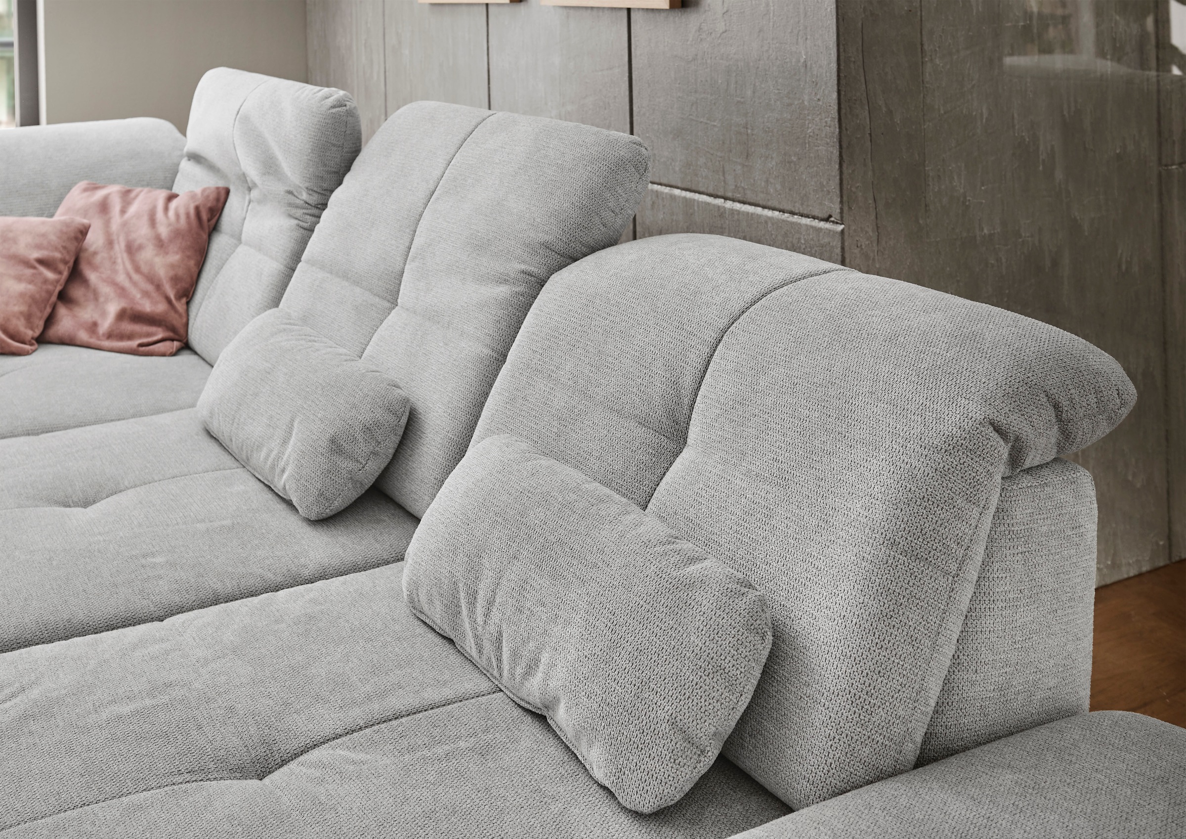 Die PlanBar Ecksofa »MP-IN16012 L-Form mit Federkern-Polsterung«, inkl. Sitztiefenverstellung, optional mit Funktionen