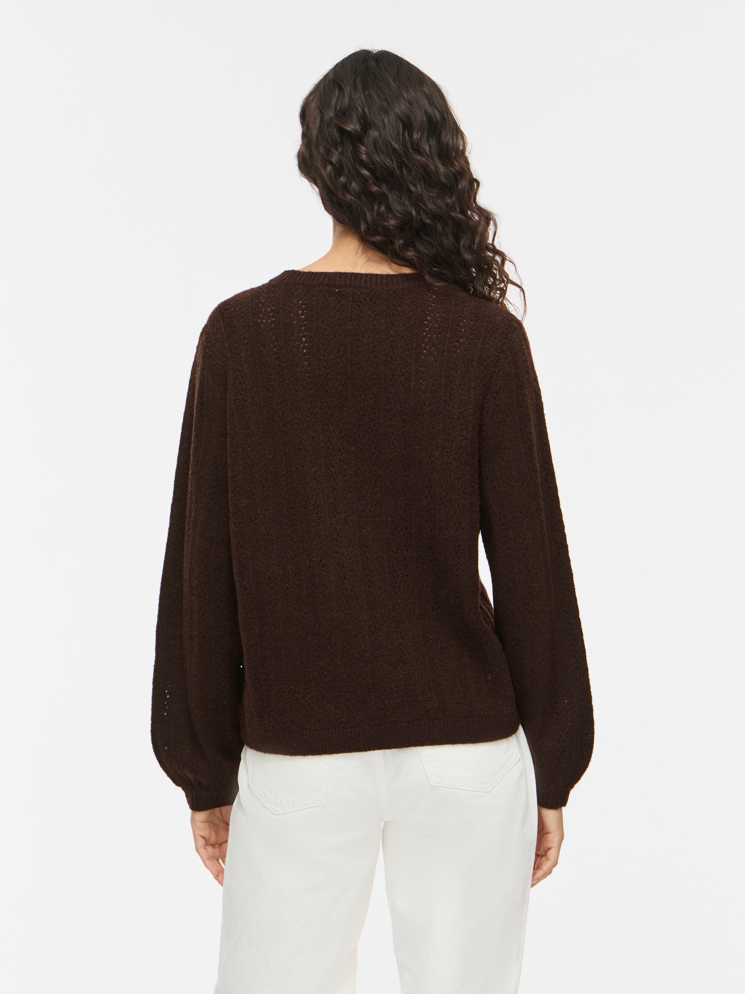 Vila Strickpullover »VILIGA POINTELLE L/S O-NECK TOP -NOOS« Materialmix