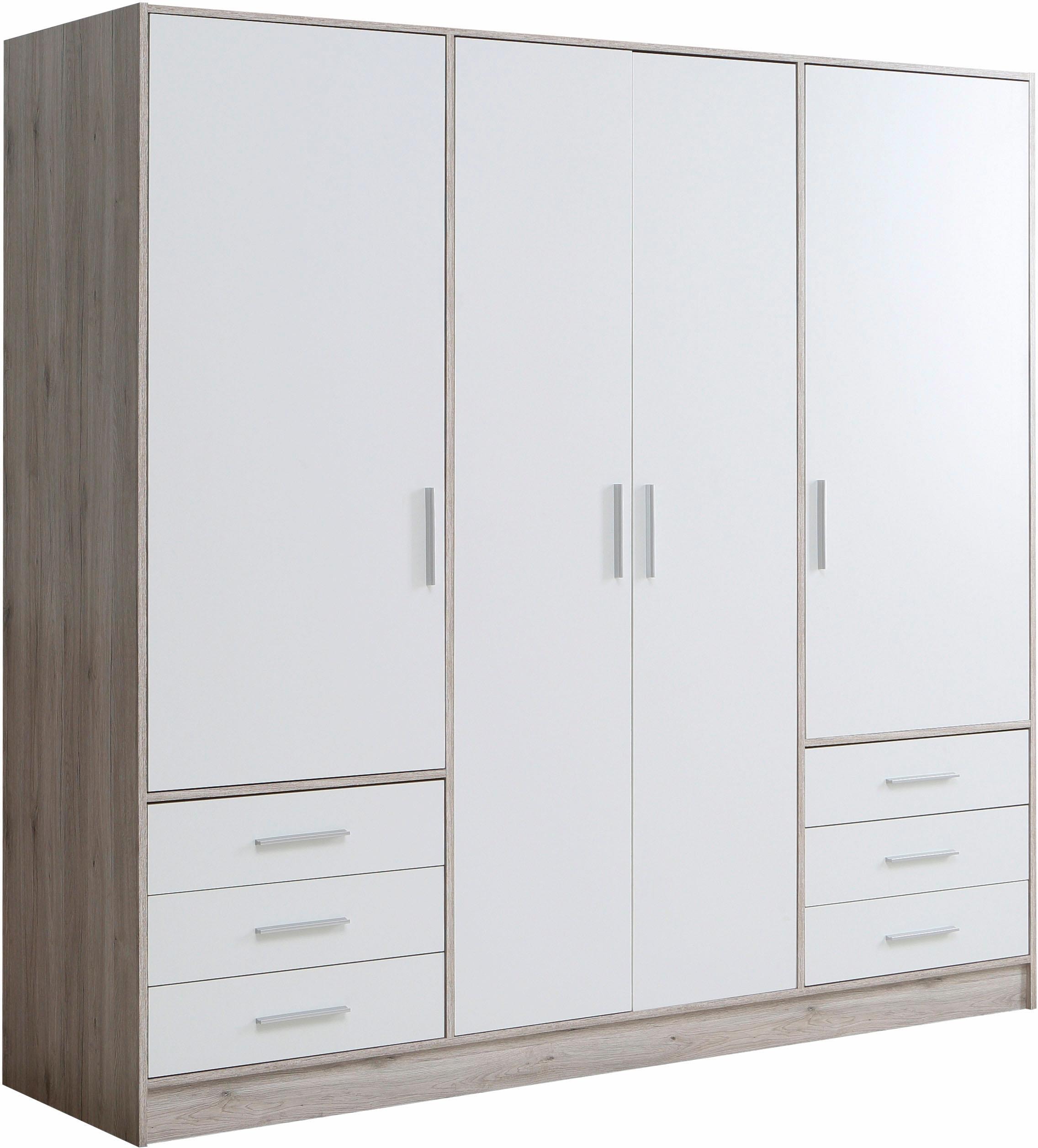 FORTE Kleiderschrank »Jupiter, Made in Europe, mit Schubladen«, (Maße (T/H): 60/200 cm), viel Stauraum, 2 Breiten und 4 Farben