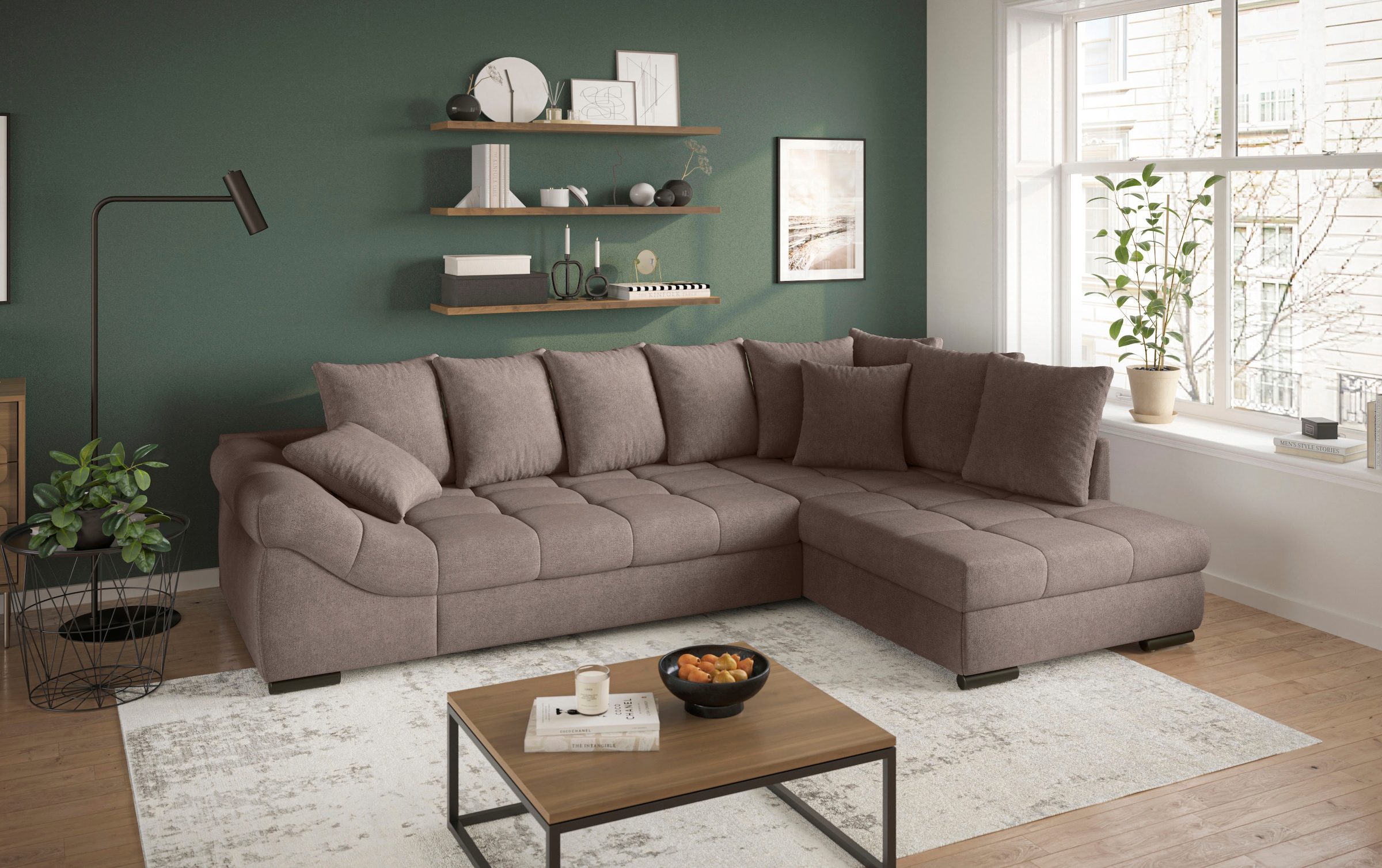 Mr. Couch Ecksofa »Pietro, L-Form, mit Bett, wahlweise mit Kaltschaum« mit Kaltschaum und Bett