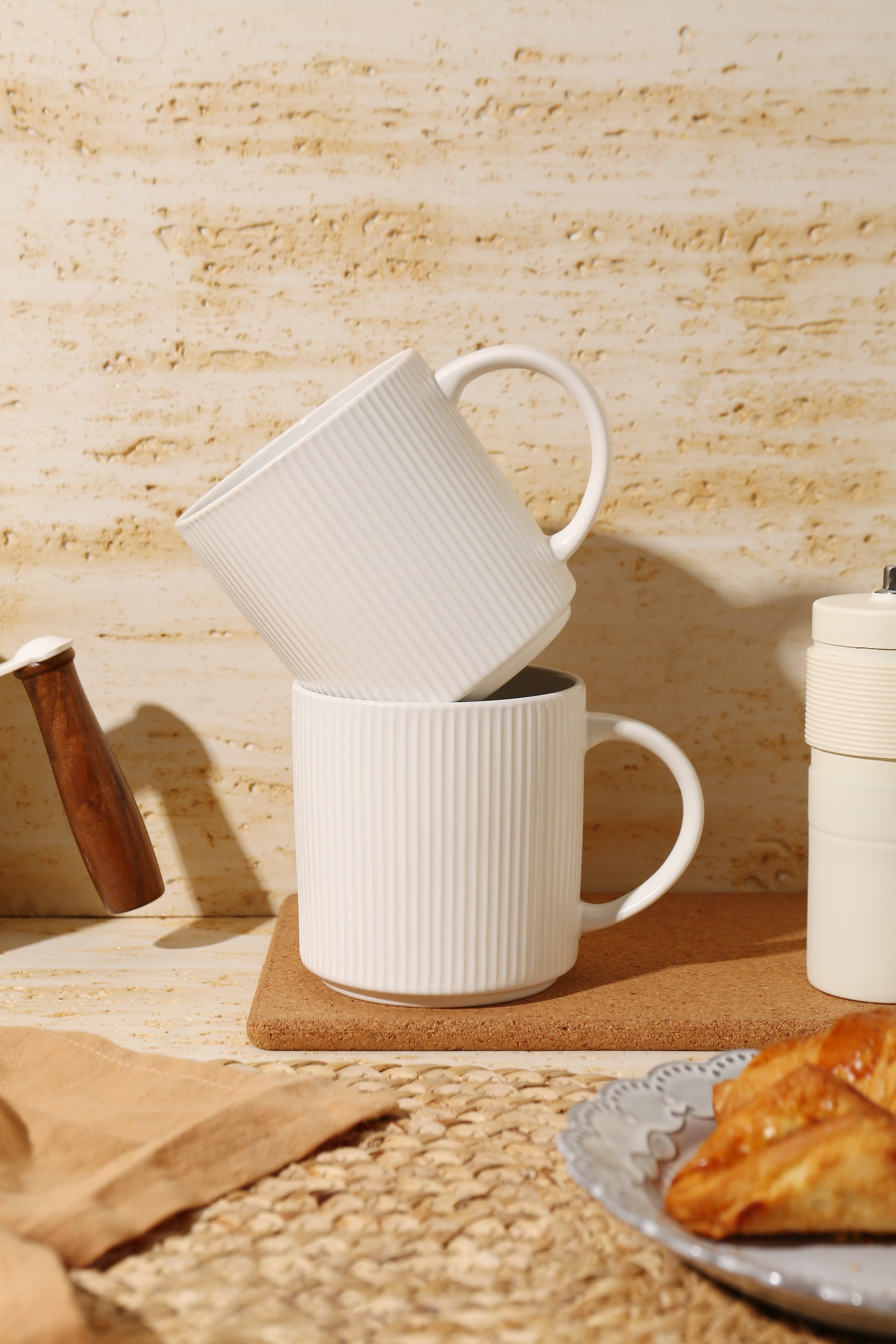 my home Becher »Kaffeebecher Loik, 6er Set«, (Set, 6 tlg.), spülmaschinenfest und mikrowellengeeignet, 460 ml