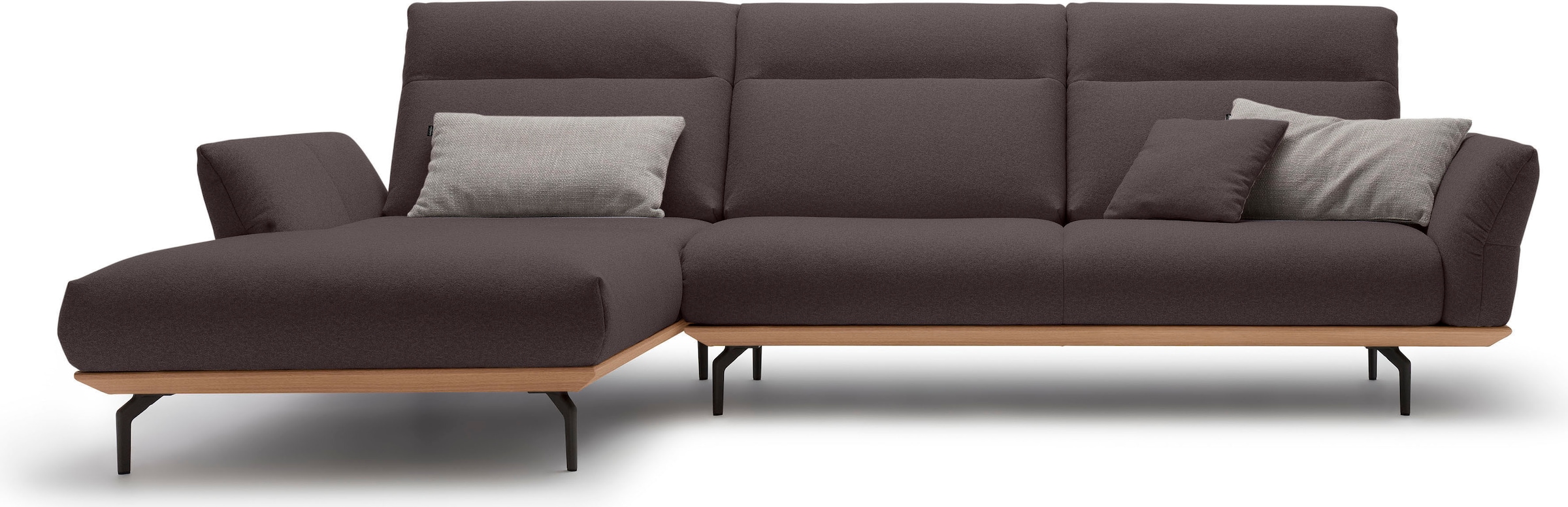 Creation BY ROLF BENZ Ecksofa »CR.460«, Sockel in Eiche, Winkelfüße in Umbr günstig online kaufen
