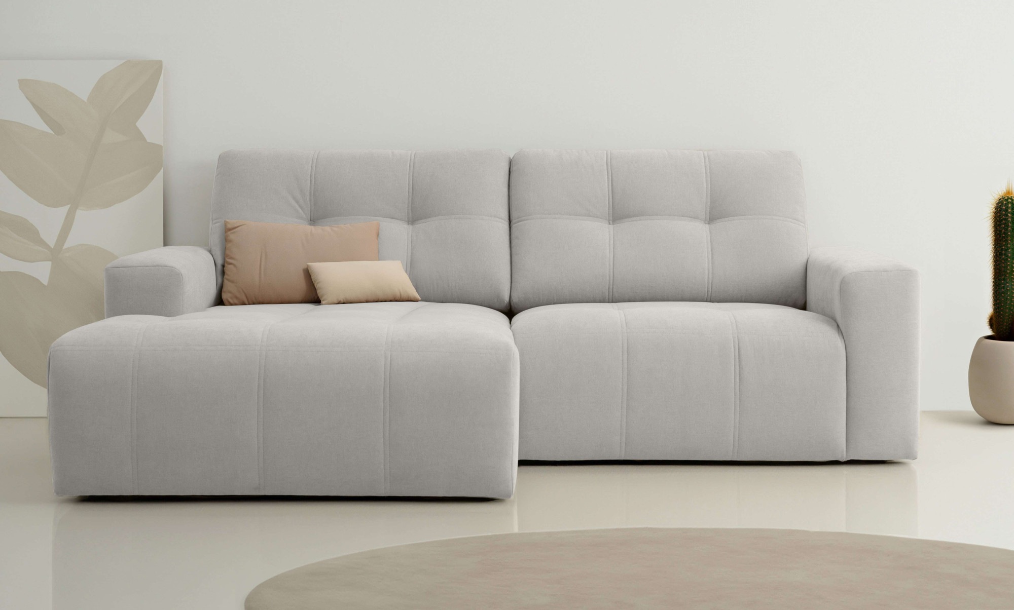 Home affaire Ecksofa »Turnon, Lounge-sofa, Breite 221 cm«, Chenille, mit Kn günstig online kaufen