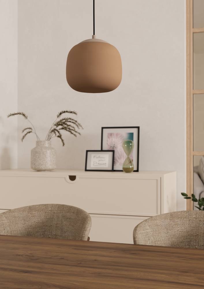 EGLO Hängeleuchte »COMINIO«, 1 flammig, Leuchtmittel E27 | ohne Leuchtmittel, Pendellampe, satiniertem Glas, Metall in Taupe, E27 Fassung, Ø 18,5 cm