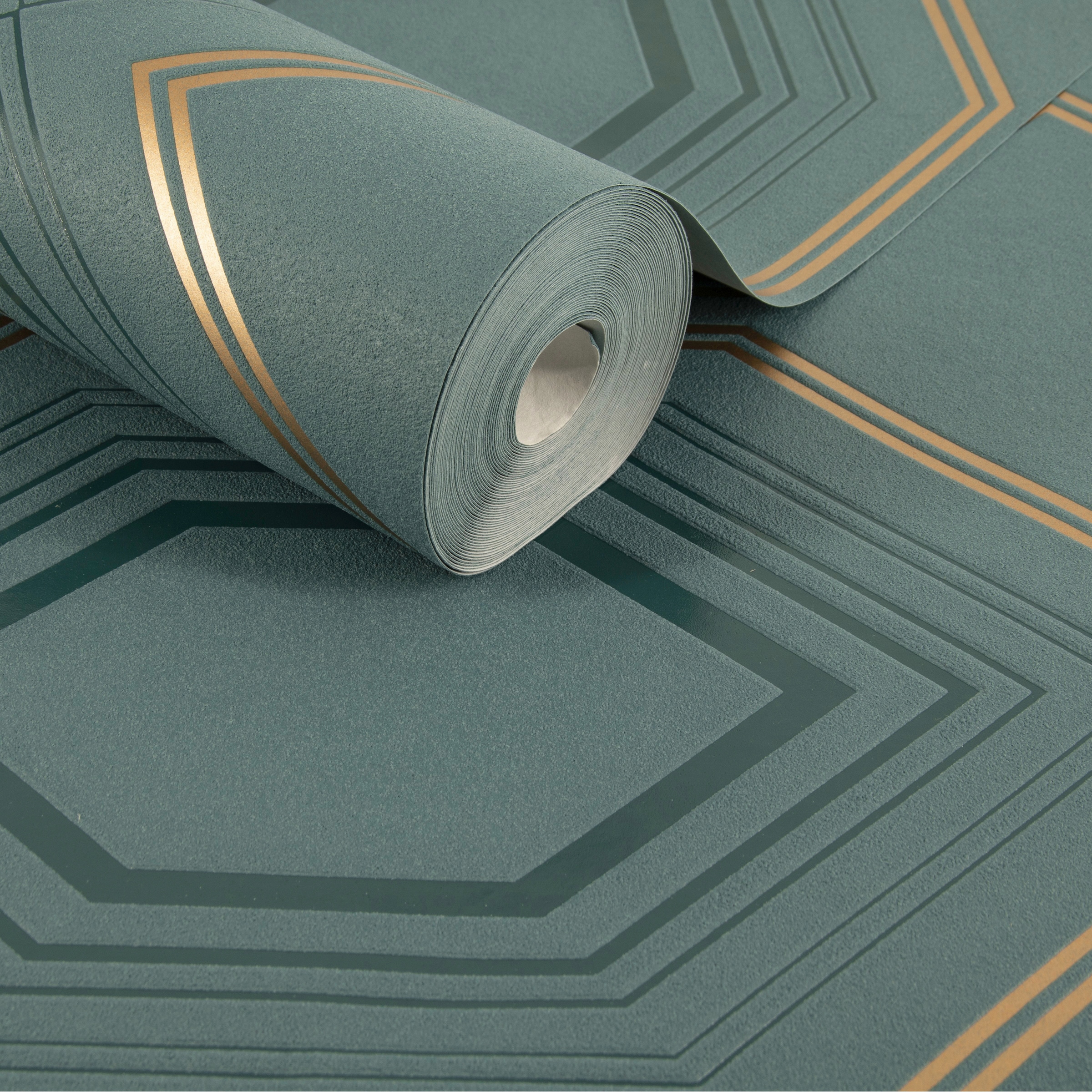 WOW Vliestapete »Art Deco Chic«, geometrisch, Grün - 1005x52 cm