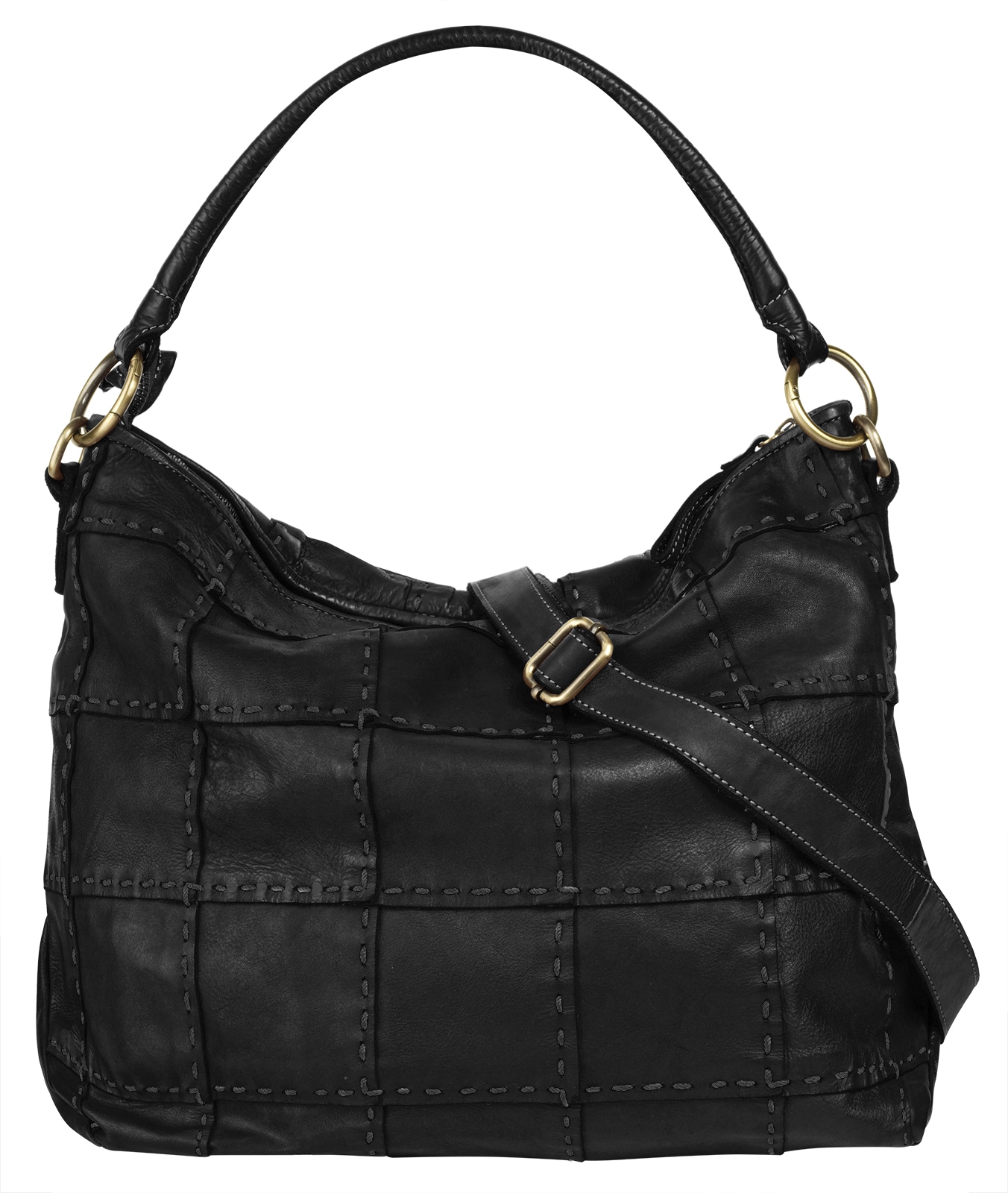 Shopper, echt Leder, Made in Italy, Gr. B/H/T: 40 cm x 30 cm x 7 cm onesize, schwarz