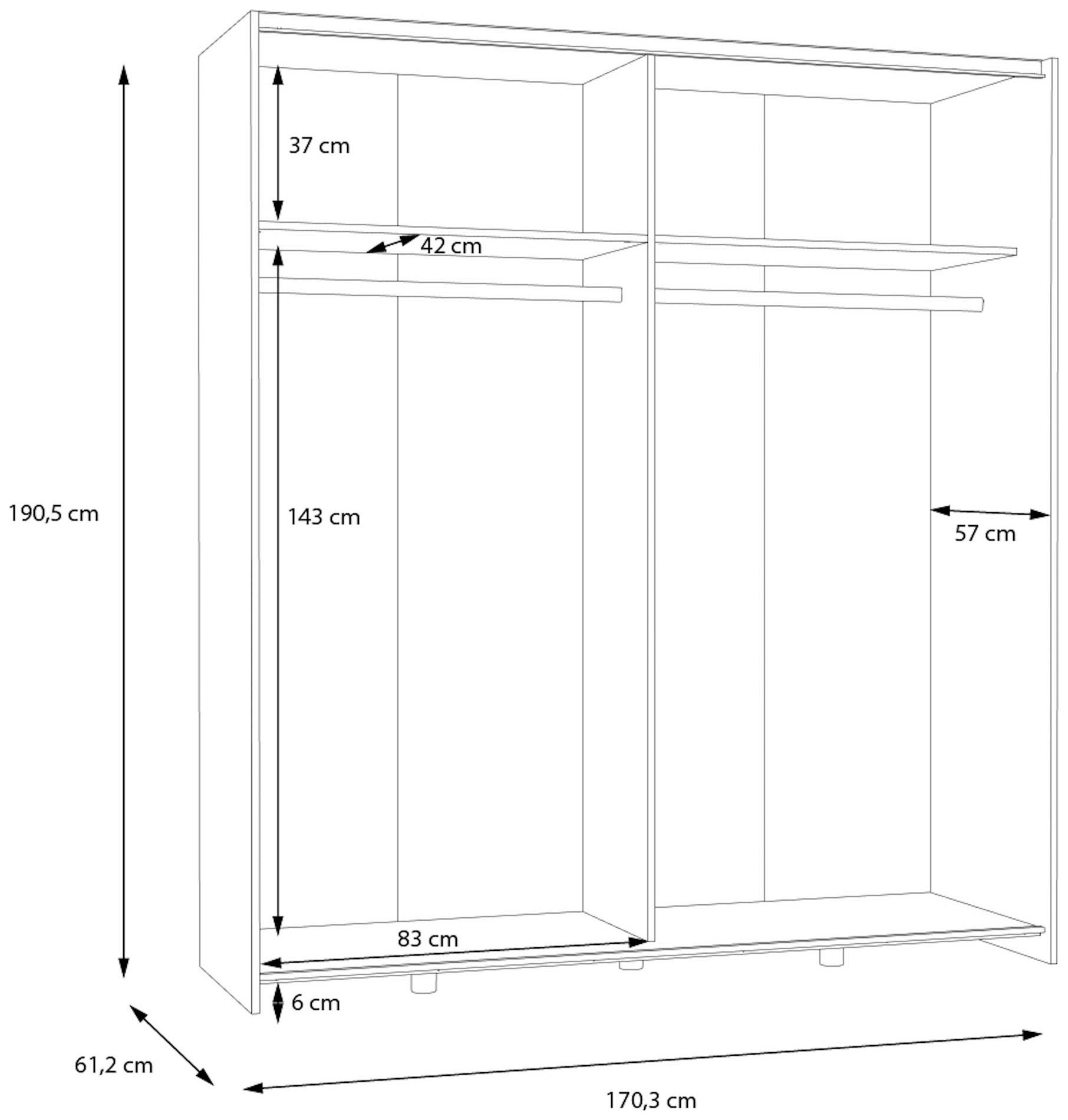 Home affaire Schwebetürenschrank »OTTOs Choice, 2 Schiebetüren, Made in Europe, stabil und zeitlos«, (5 Breiten: 120 -200cm, Höhe ca. 190cm), in verschiedenen Farben und Breiten