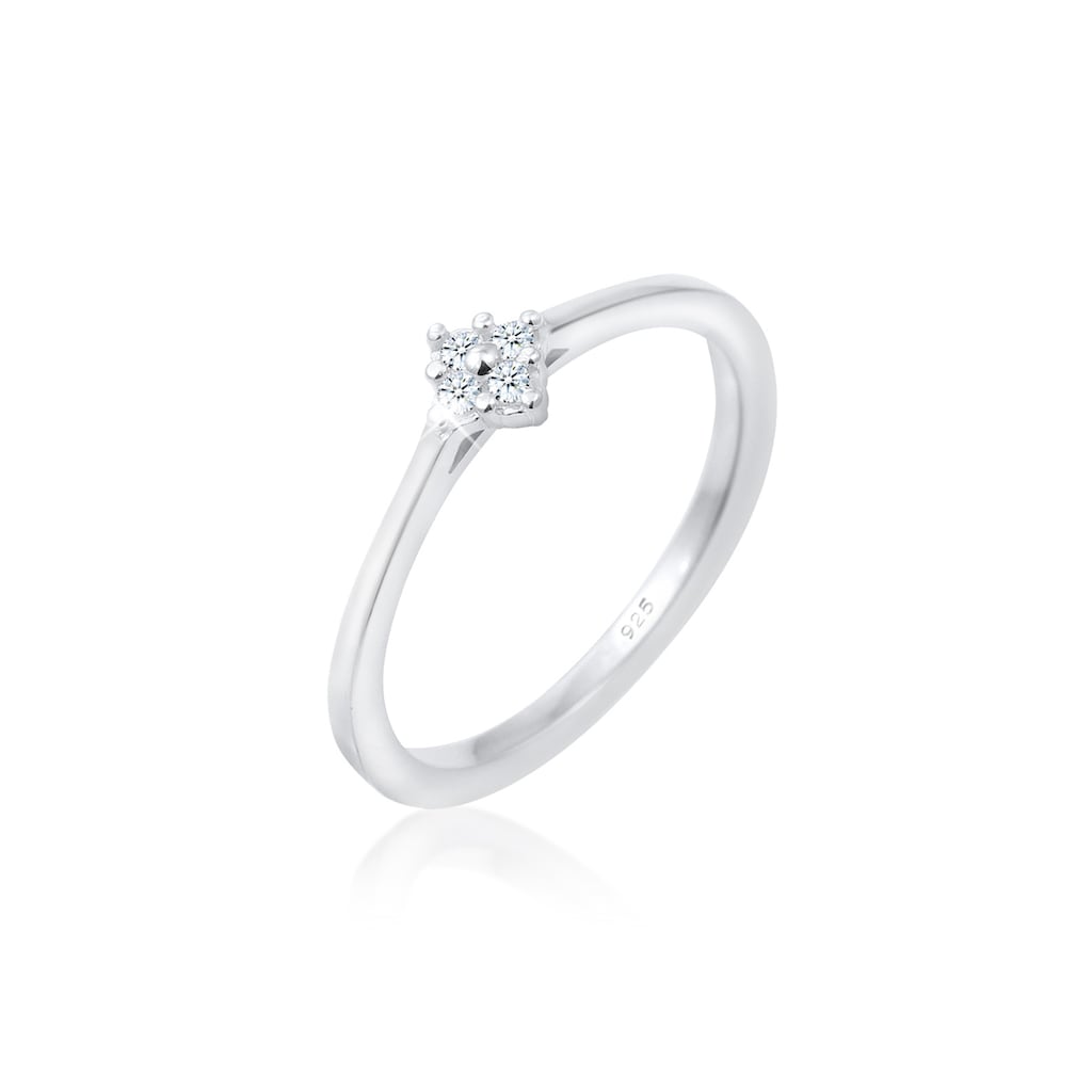 Elli DIAMONDS Verlobungsring »Diamant (0.08 ct.) Verlobung Klassik 925 Silber«