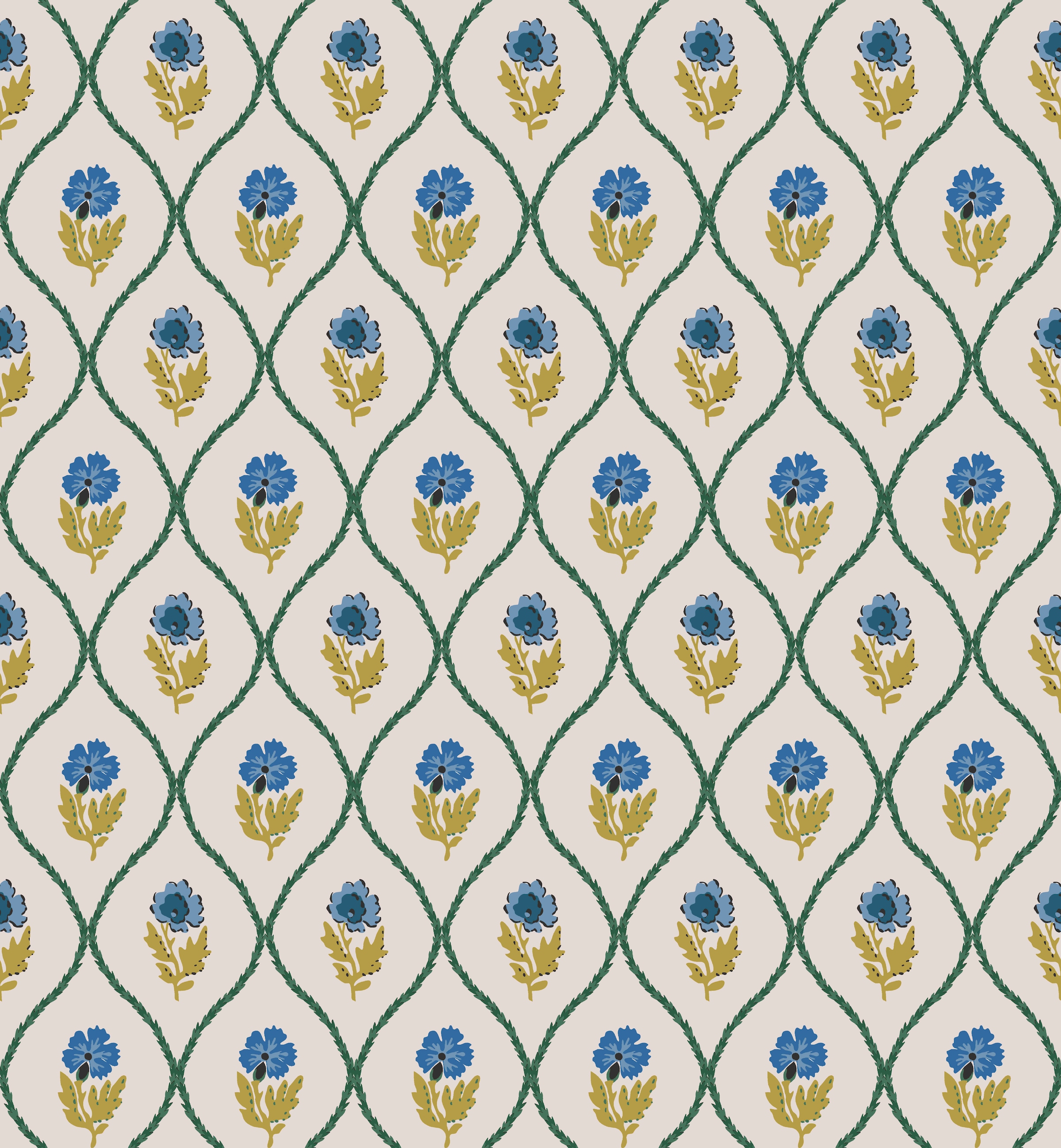 Joules Vliestapete »Trellis Floral Gold«, Design Tapeten