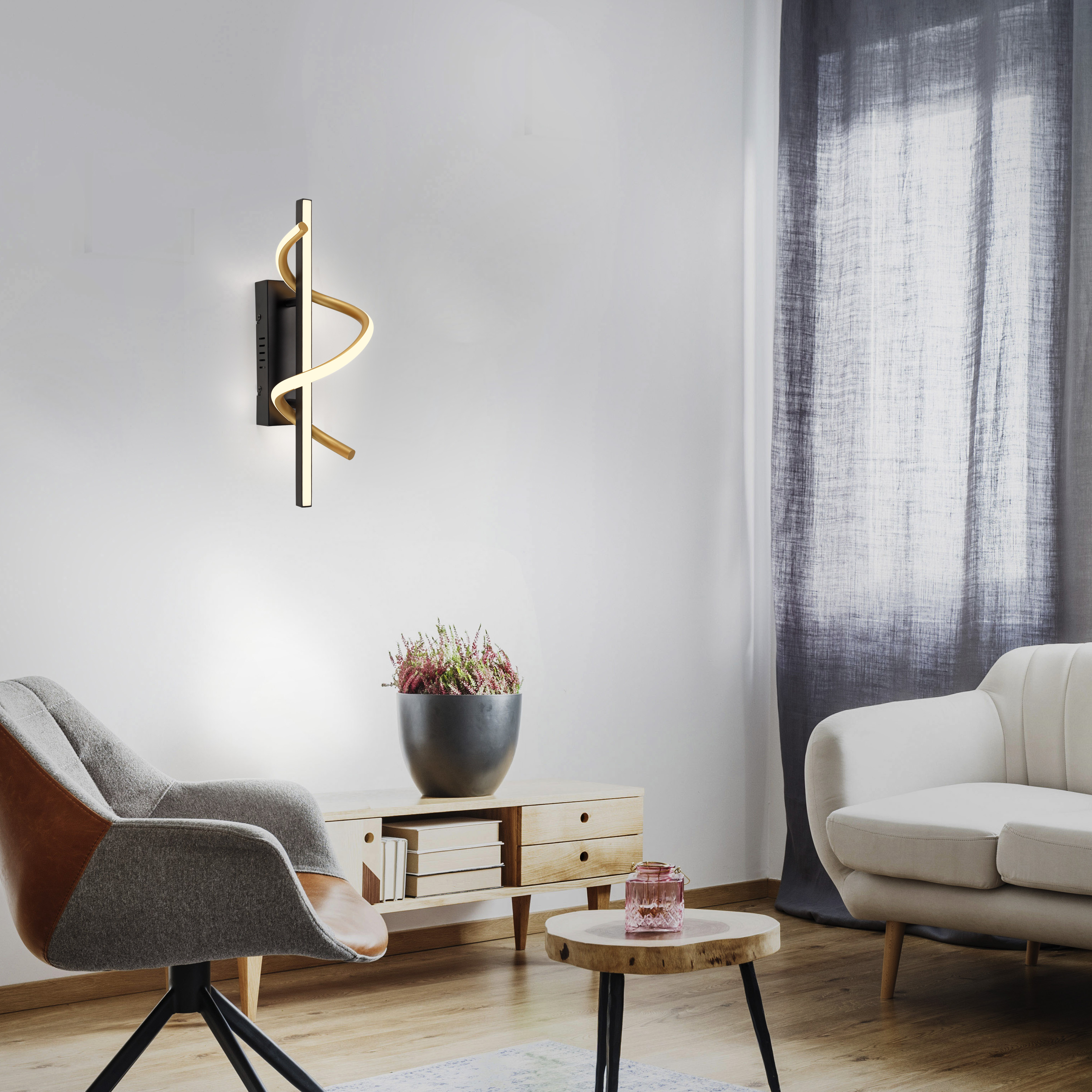 JUST LIGHT Wandleuchte »EMANDA« LED-Board 1 Stk. Warmweiß LED, dimmbar, Swi günstig online kaufen