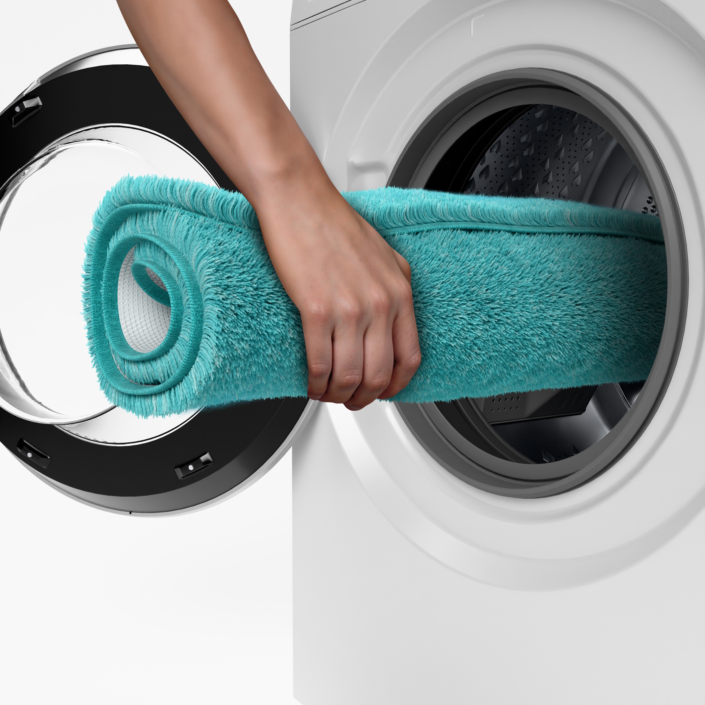 Grund Badematte »Melos, Badvorleger, Badezimmer Teppich, sehr weich« Höhe 27 mm rutschhemmend beschichtet fußbodenheizungsgeeignet melierte Optik, sehr weicher Flor, Melange-Effekt, Made in Europe