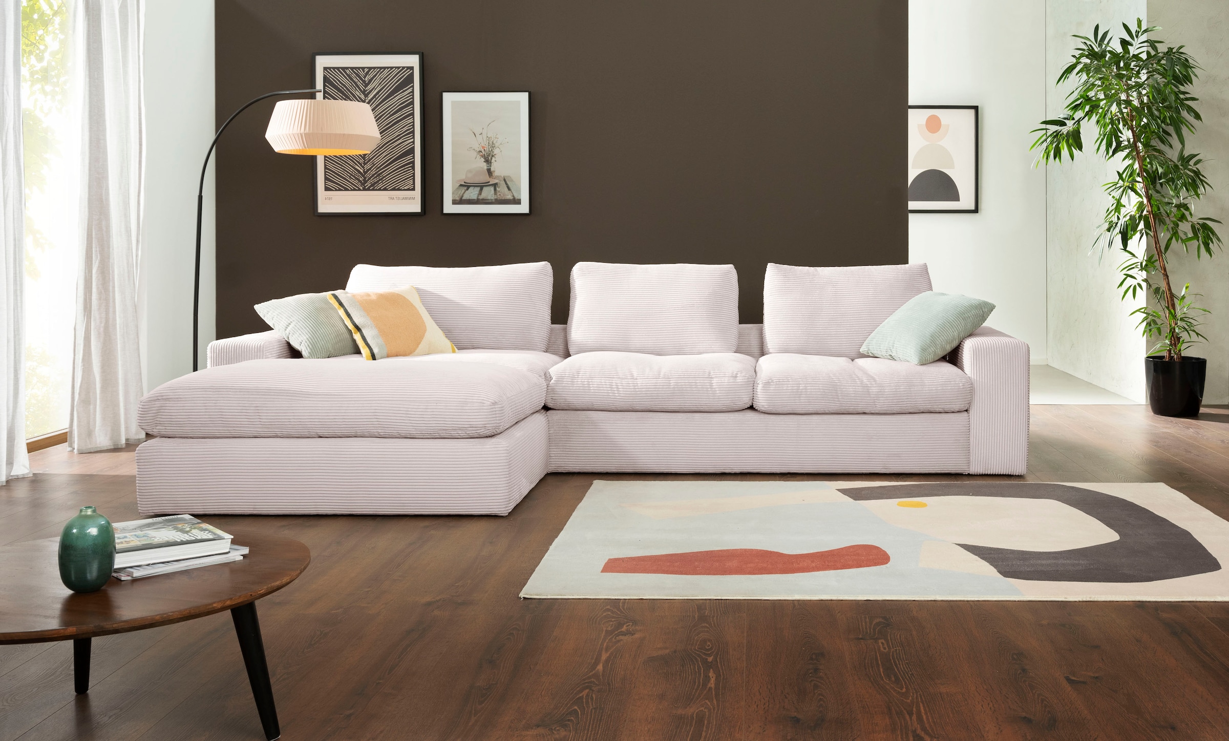 alina Ecksofa "Sandy", mit Recamiere, in modernem Cordstoff günstig online kaufen