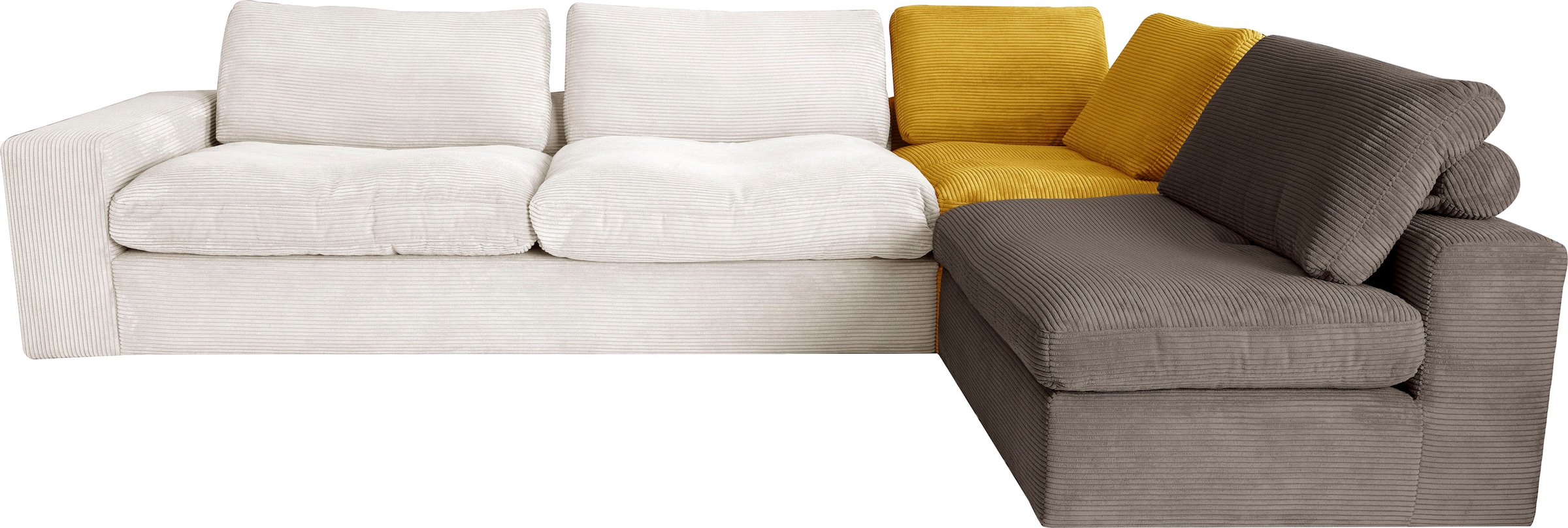 alina Ecksofa "Sandy" mit losen Sitz und Rückenkissen, in modernem Cordstof günstig online kaufen