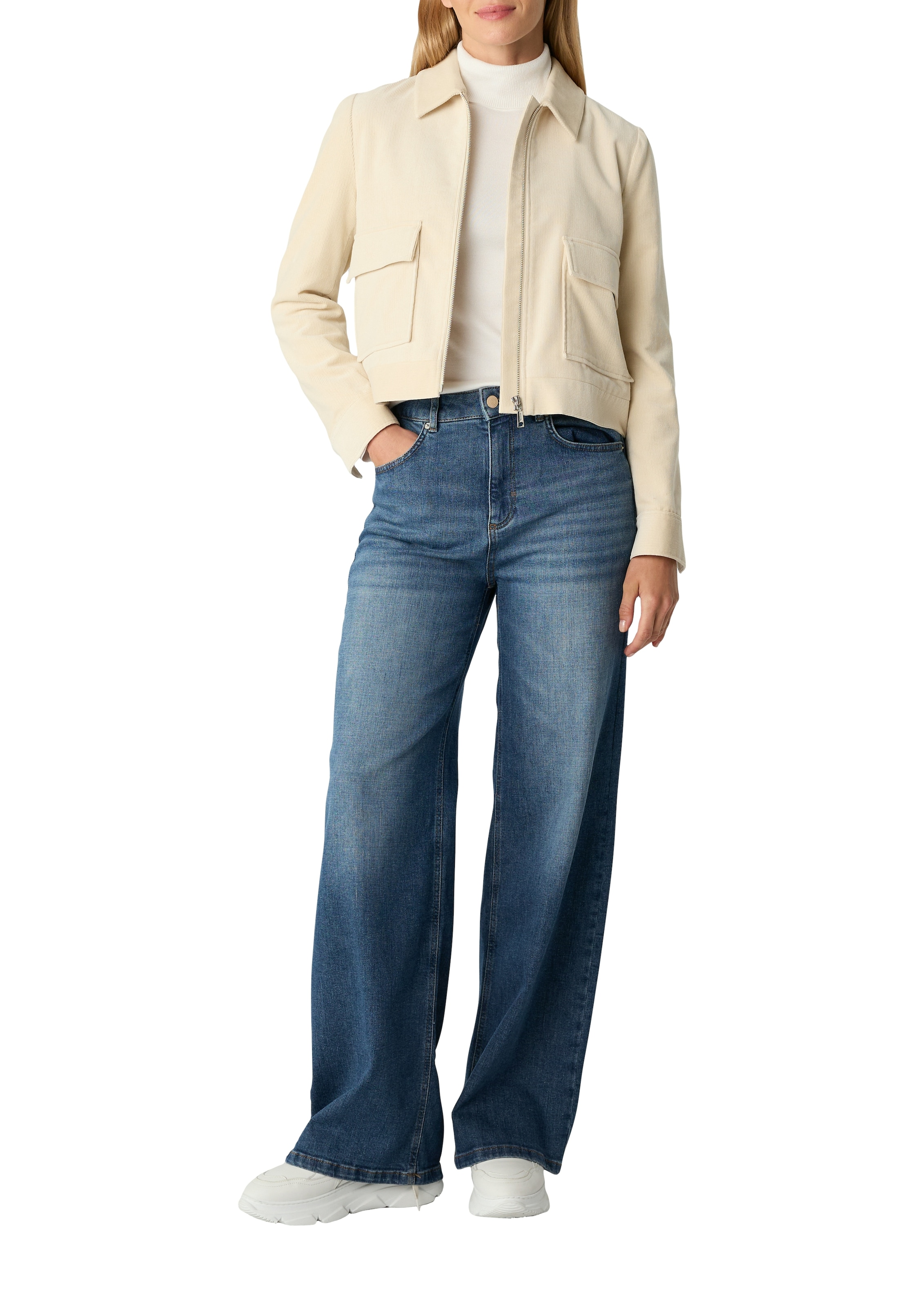 Comma Strickpullover mit Ärmelschlitzen