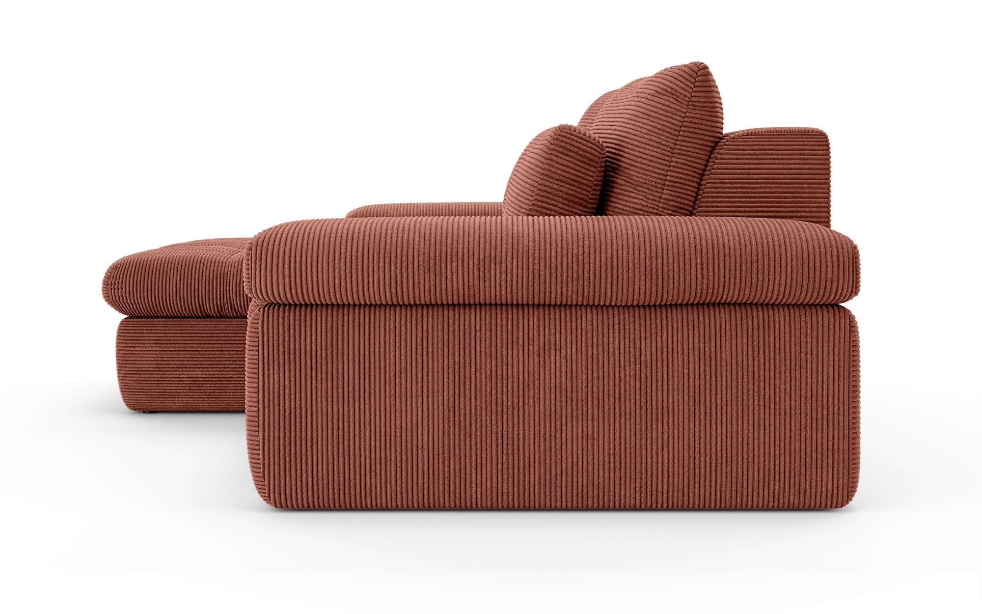 Home affaire Ecksofa »ALVERIE mit Recamiere, moderne Steppung, Maße: B/T/H 274/203/106 cm«, L-Form mit Wellenunterfederung, mit 4 Rückenkissen, pflegeleicht Stoff