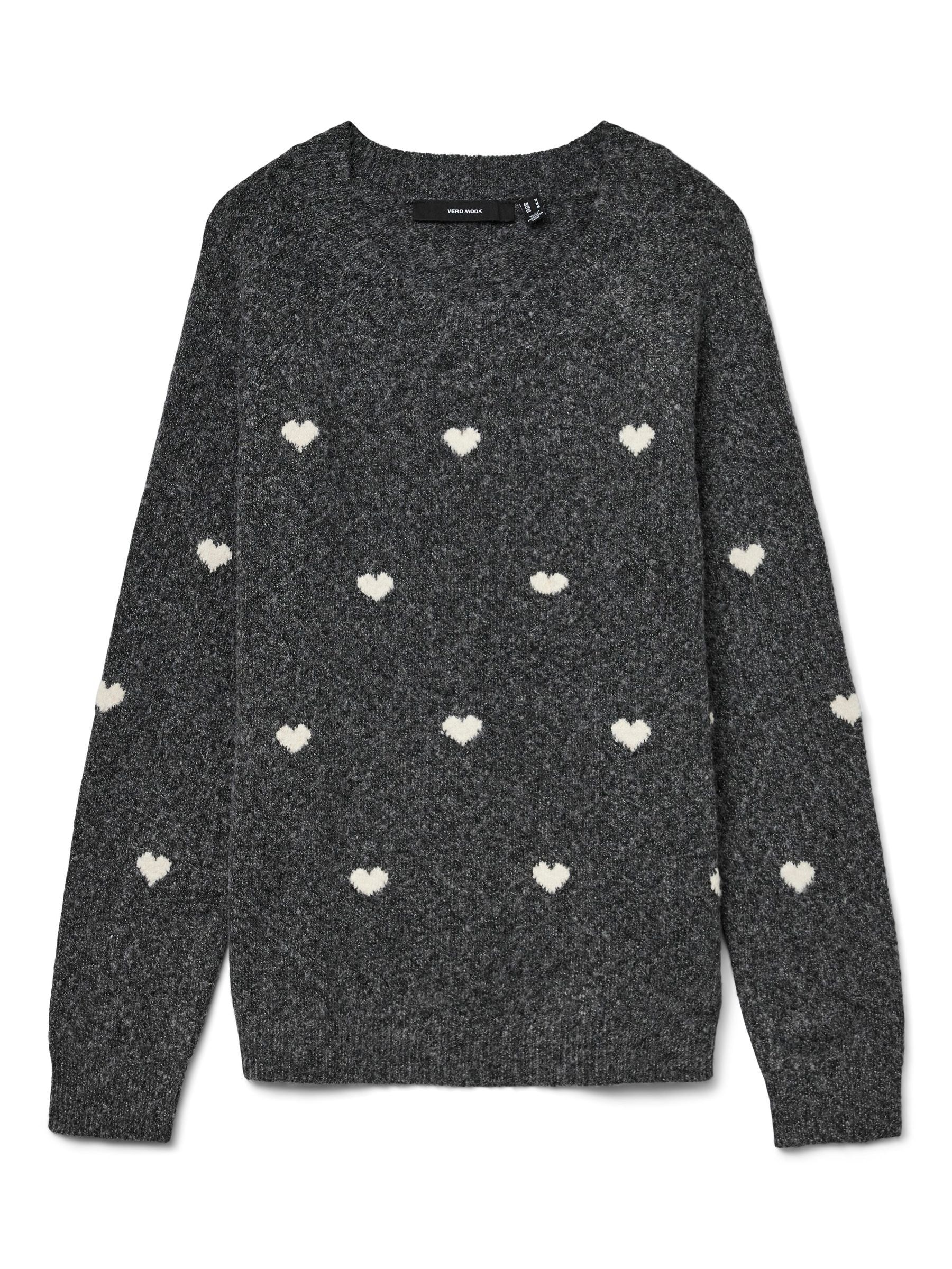 Vero Moda Rundhalspullover »VMDOFFY INTARSIA LS O-NCK PULLOV GA NOOS«, mit Herz-Strickmuster
