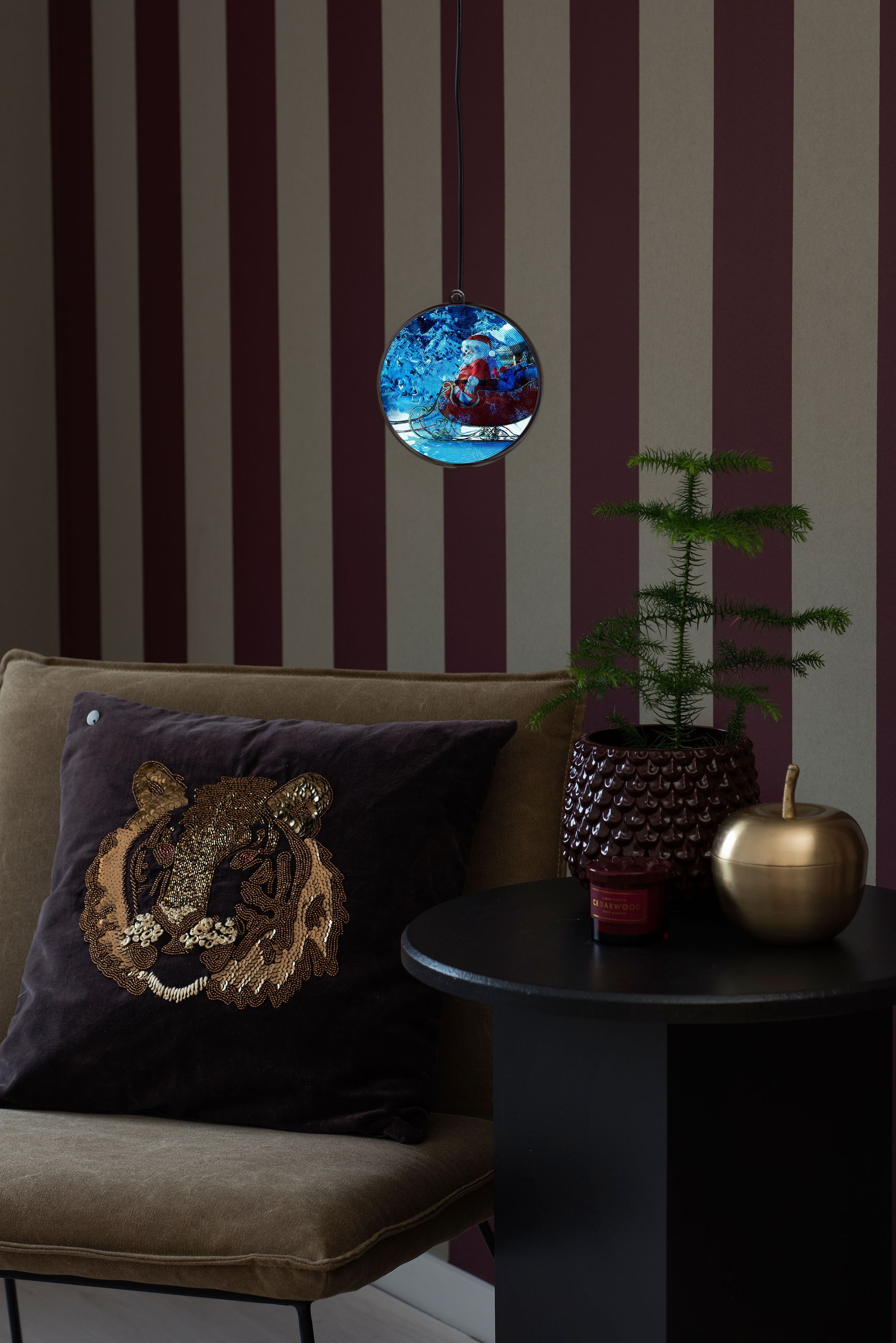 KONSTSMIDE Dekolicht, 64 flammig, Leuchtmittel LED-Modul | LED fest integriert, 3D Hologrammkugel mit Winterlandschaft