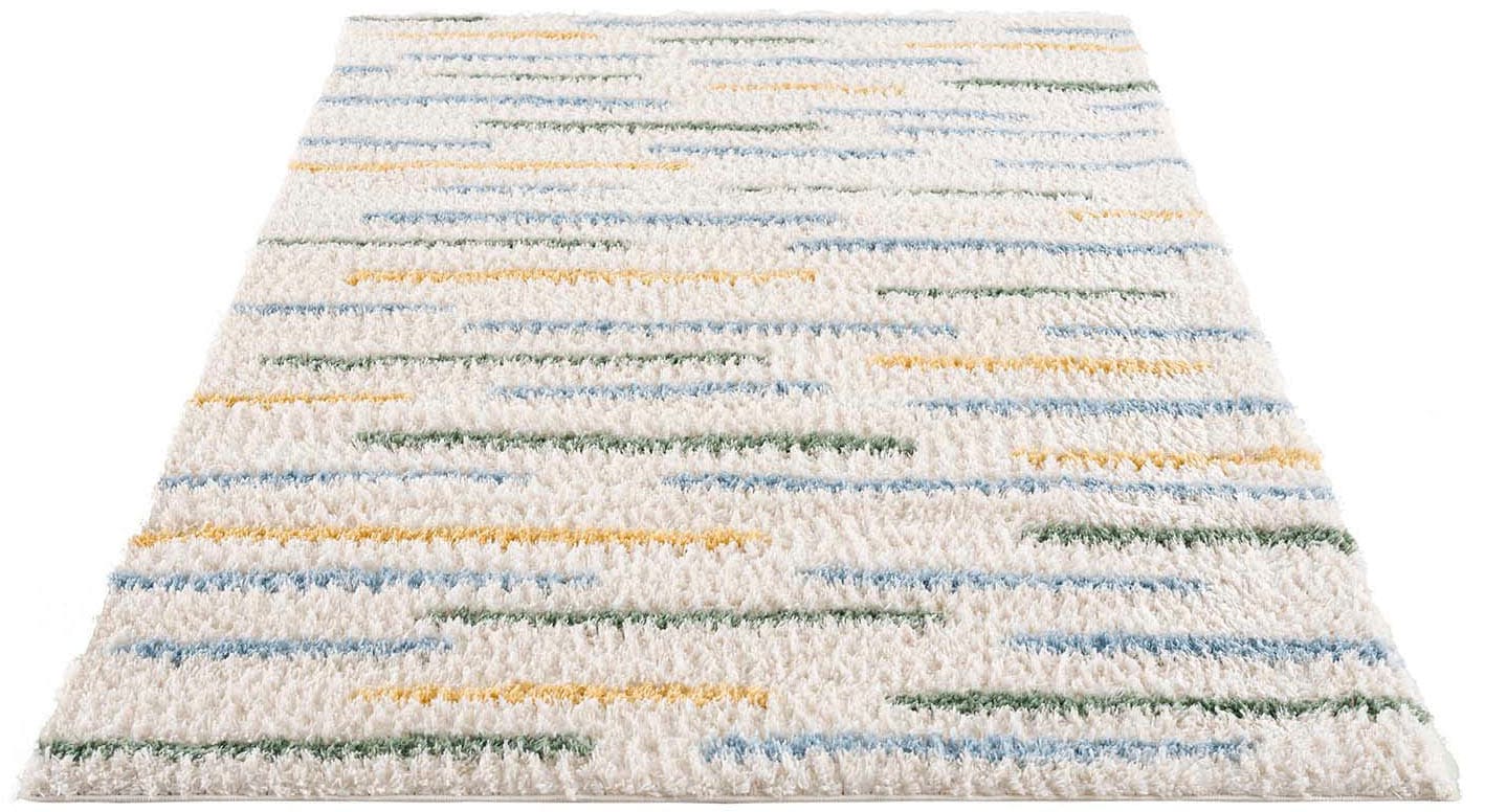 Carpet City Hochflor-Teppich »Pulpy 562«, rechteckig, 30 mm Höhe, besonders weich, Streifen, Wohnzimmer, Schlafzimmer, Kinderzimmer