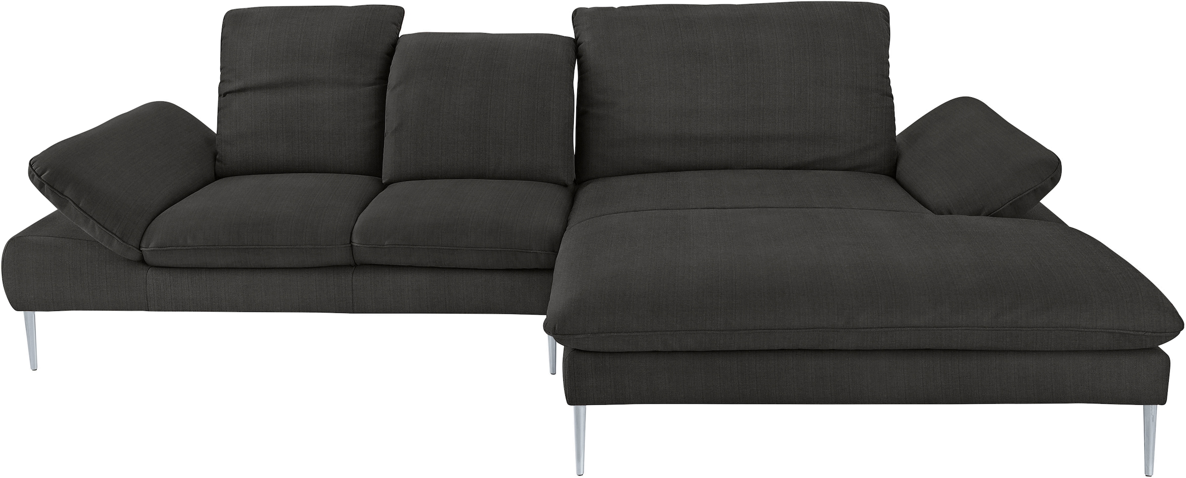 W.SCHILLIG Ecksofa »enjoy&MORE, Designsofa, elegant und bequem, L-Form«, mit Sitztiefenverstellung, Füße silber matt, Breite 310 cm