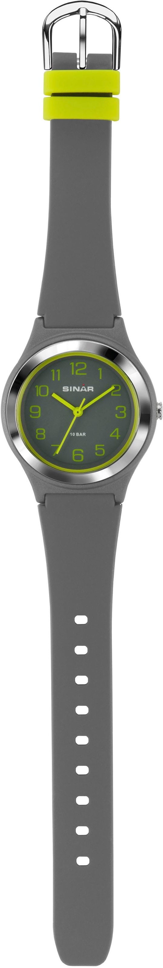 SINAR Quarzuhr, Armbanduhr, Damenuhr,Jugendliche, Silikonarmband, bis 10 bar wasserd.