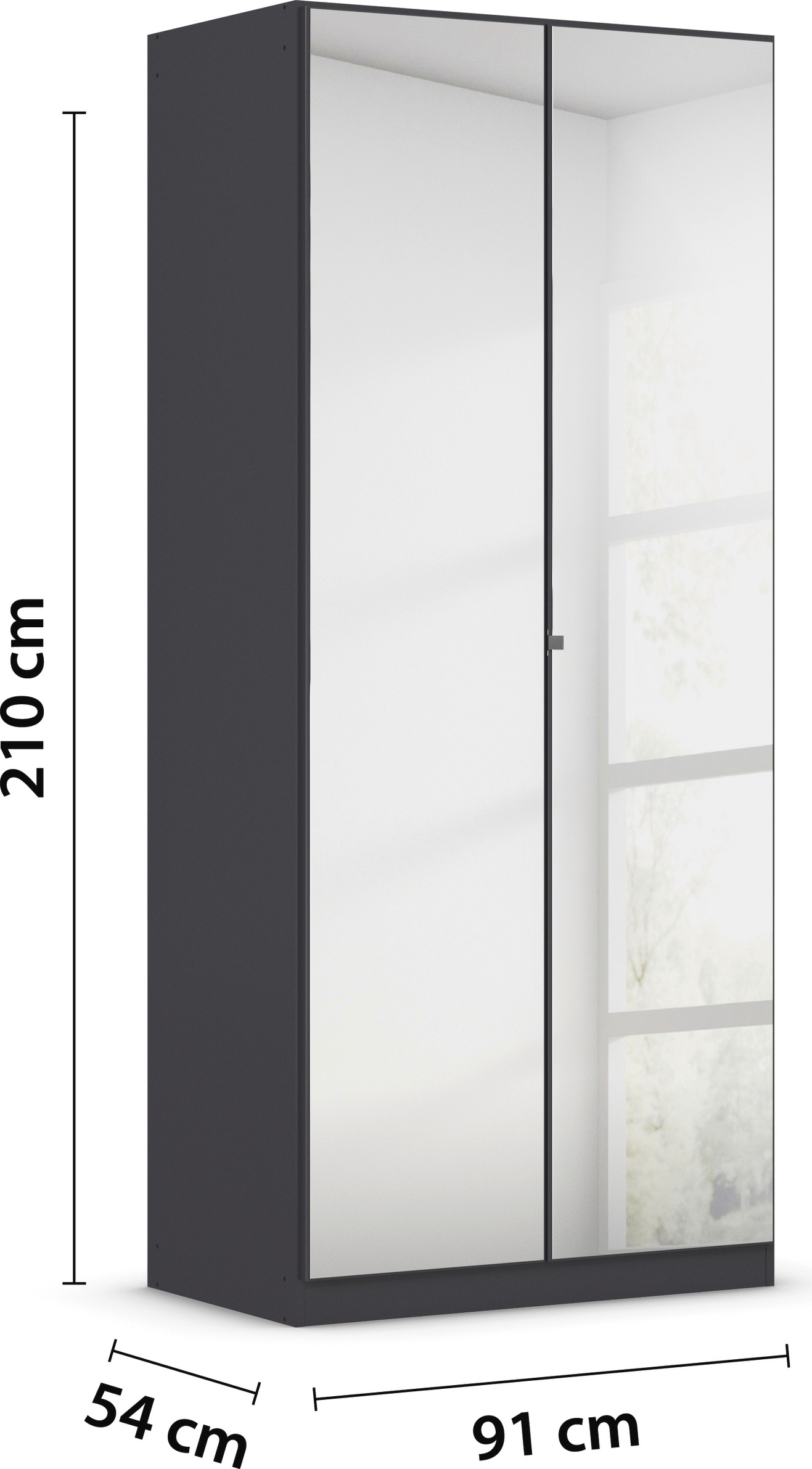 rauch Drehtürenschrank »Reflect«, mit Spiegelfront, inkl. praktischer Inneneinteilung