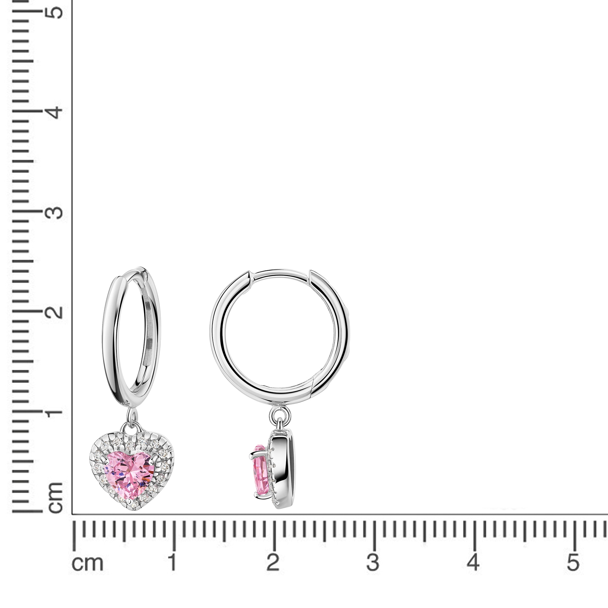 Firetti Paar Creolen »Schmuck Geschenk Silber 925 Ohrschmuck Ohrringe Herz« mit Zirkonia (synth.)