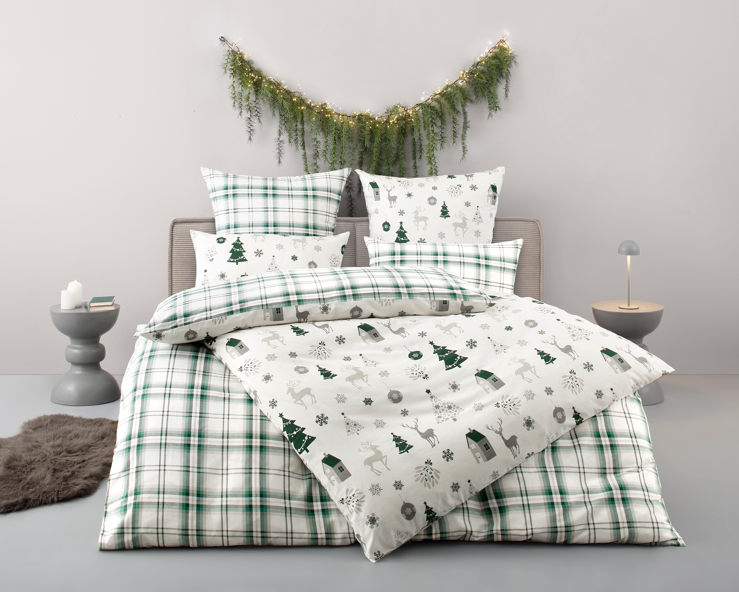 OTTO home Bettwäsche »Mikkel« 2 Bettwäsche ab Gr. 135x200 cm,100% Baumwolle, Weihnachten