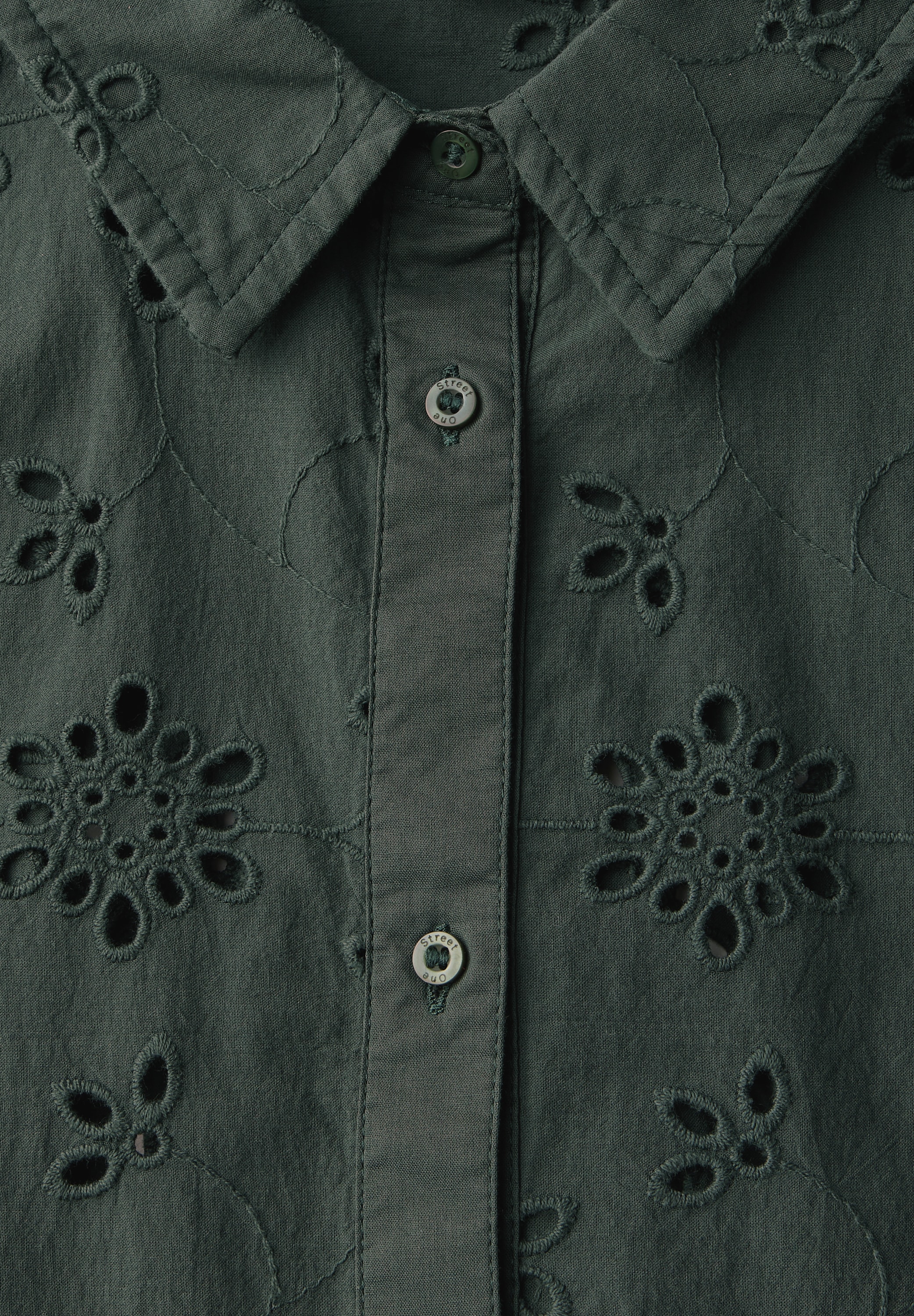 STREET ONE Hemdbluse mit Lochstickerei