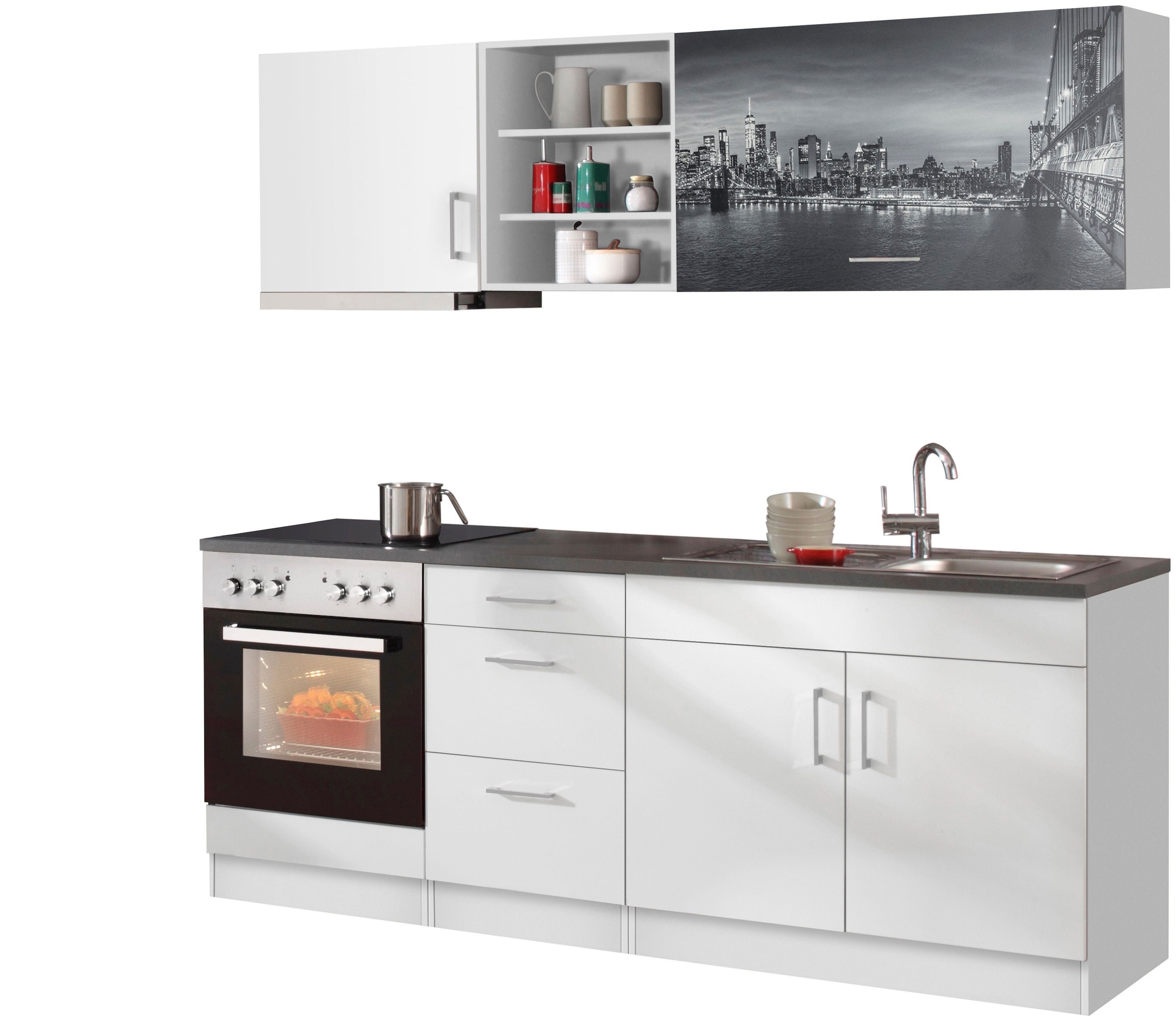 KOCHSTATION Küchenzeile »KS-Paris«, mit E-Geräten, Breite 210 cm günstig online kaufen