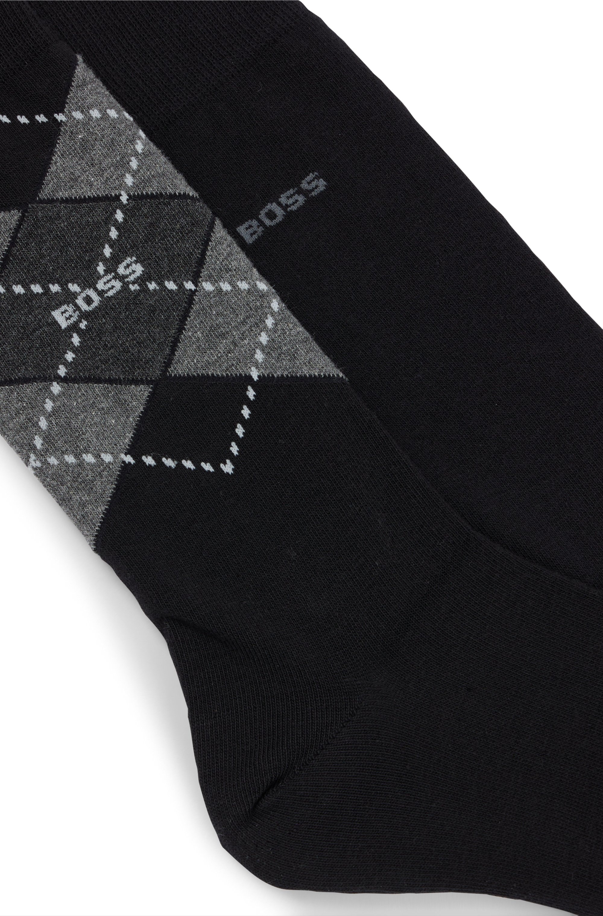 BOSS Socken »2P RS Argyle CC«, (Packung, 2 Paar, 2er Pack), mit BOSS Schriftzug