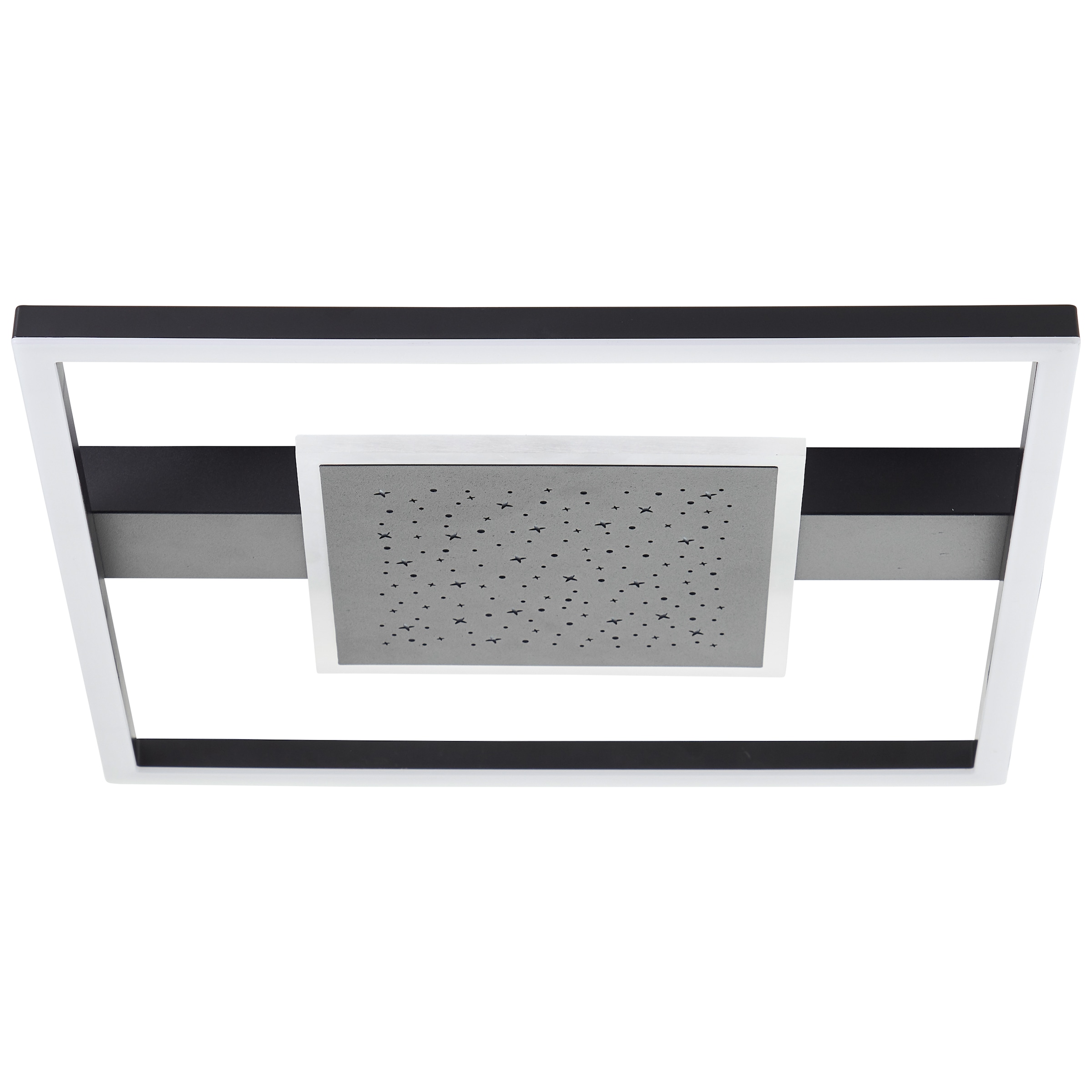 BreLight LED Deckenleuchte »Reno«, 37 x 37 cm, 3500 lm, 3000 K, Sternenglanz, schwarz