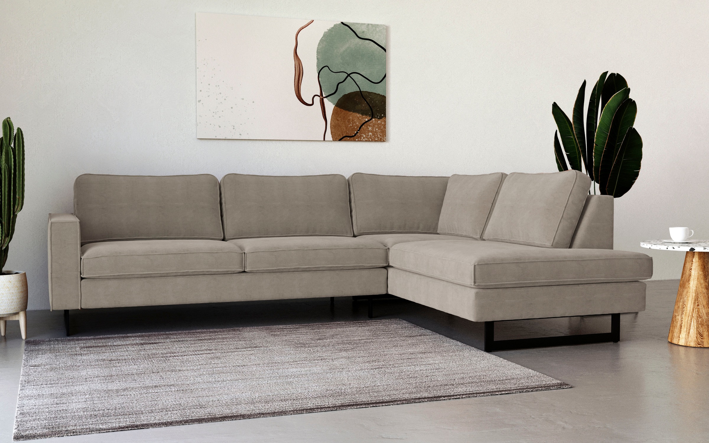 Places of Style Ecksofa »Pinto, 290 cm, Cord, Chenille, Lederoptik, Ottoman günstig online kaufen