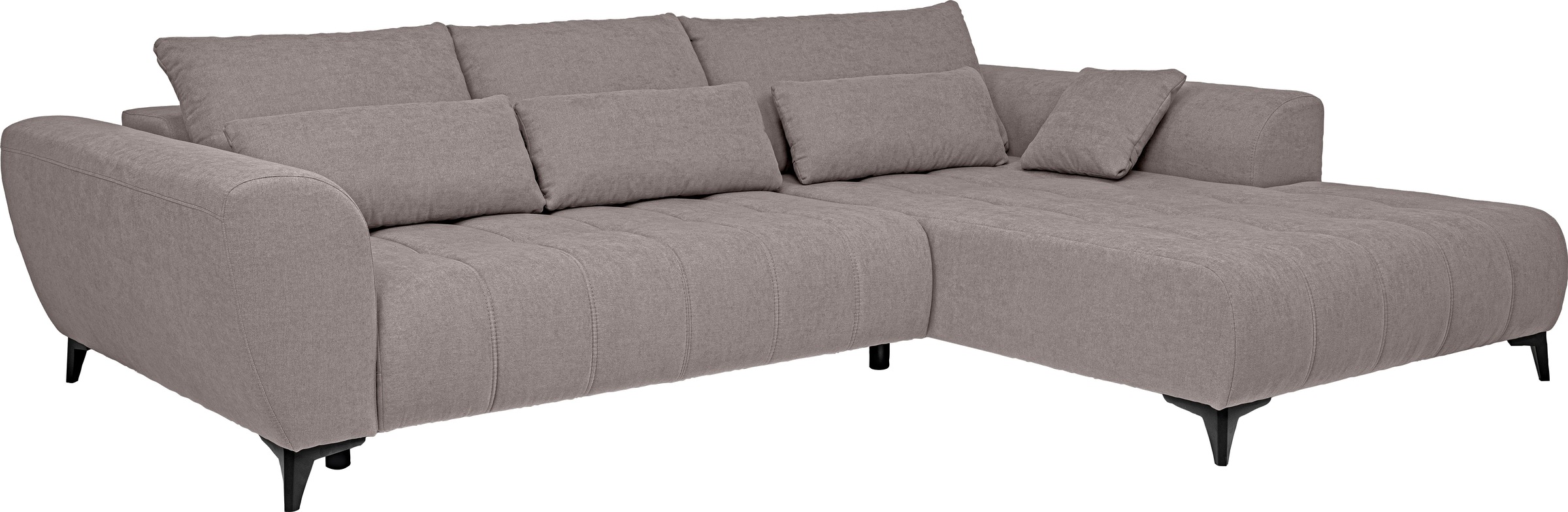 WERK2 Ecksofa »Garay inkl. elektr. Sitztiefenverstellung, bodenfrei, viel Platz« Luxus-Microfaser, L-Form, XXL, elektrische Sitztiefenverstellung