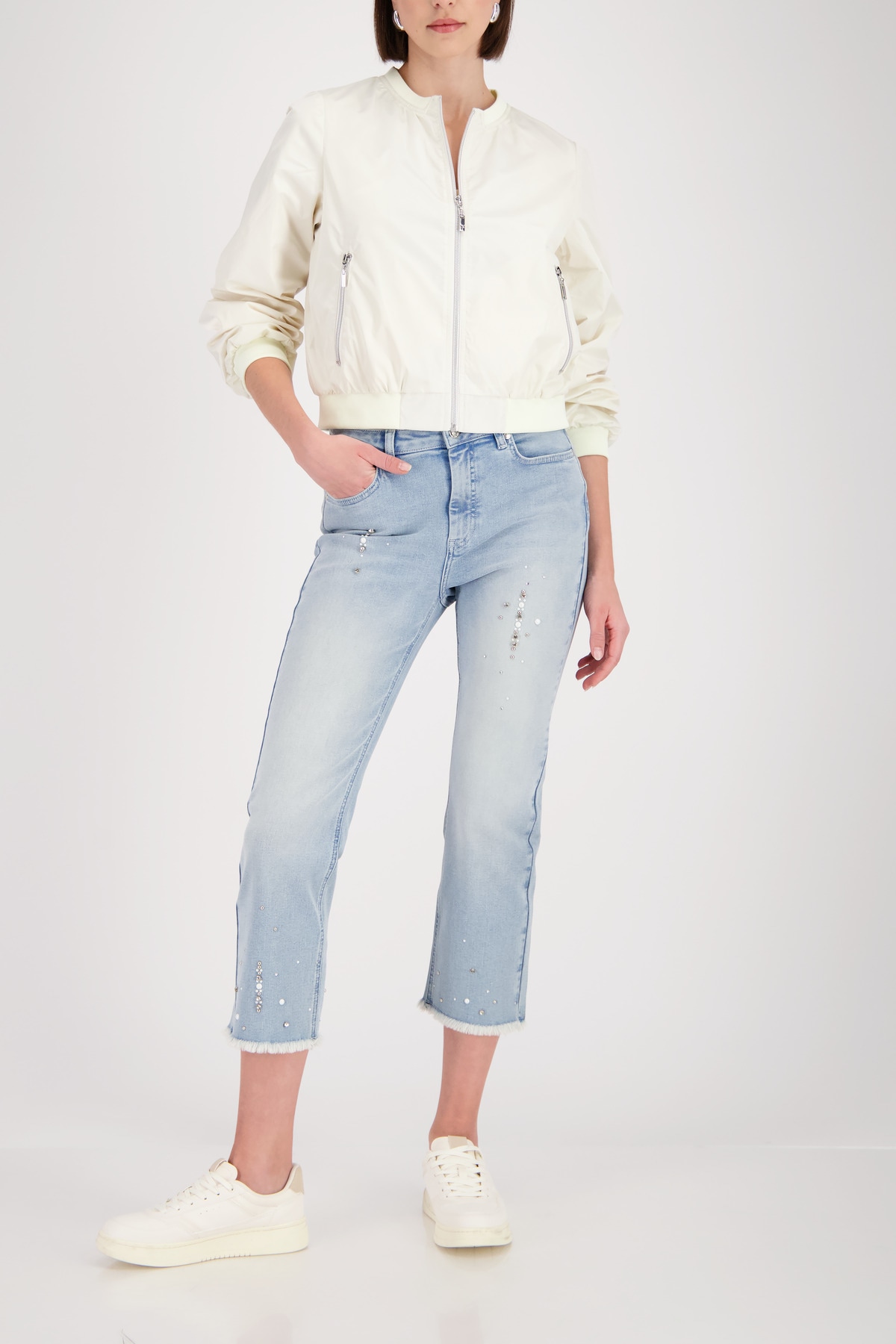Monari 7/8-Hose »Hose Greta short Schmuck«  Regular fit mit Schmuckdetails