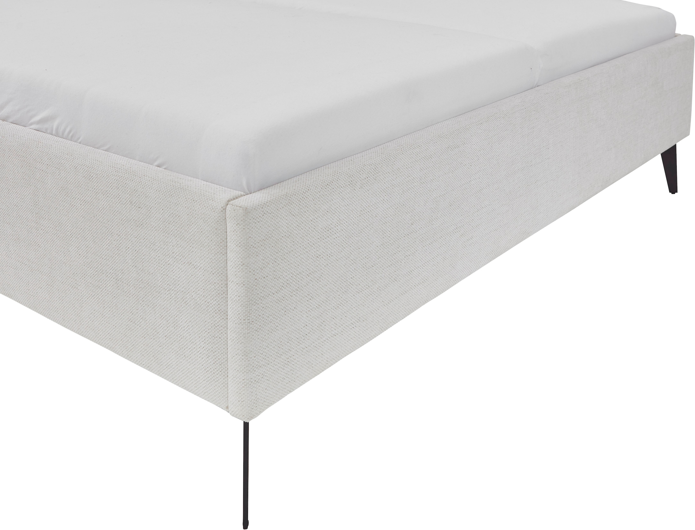 meise.möbel Polsterbett »Paulo wahlweise mit Bettkasten, erhältlich in den Breiten 160 & 180cm« wahlweise mit Holz- oder Metallfuß